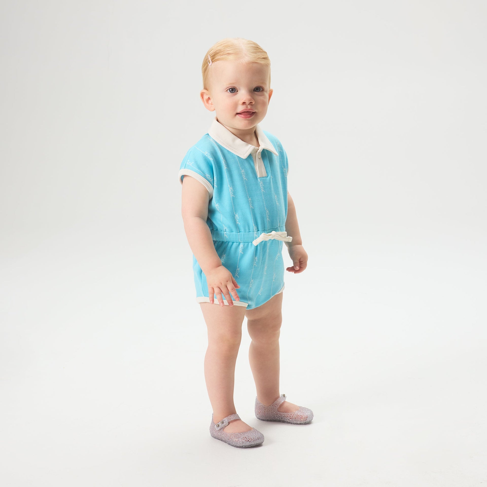 Kith Baby Script Knit Romper - Aragonite