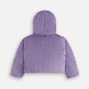 Kith Kids Monogram Faux Fur Crop Jacket - Lavender