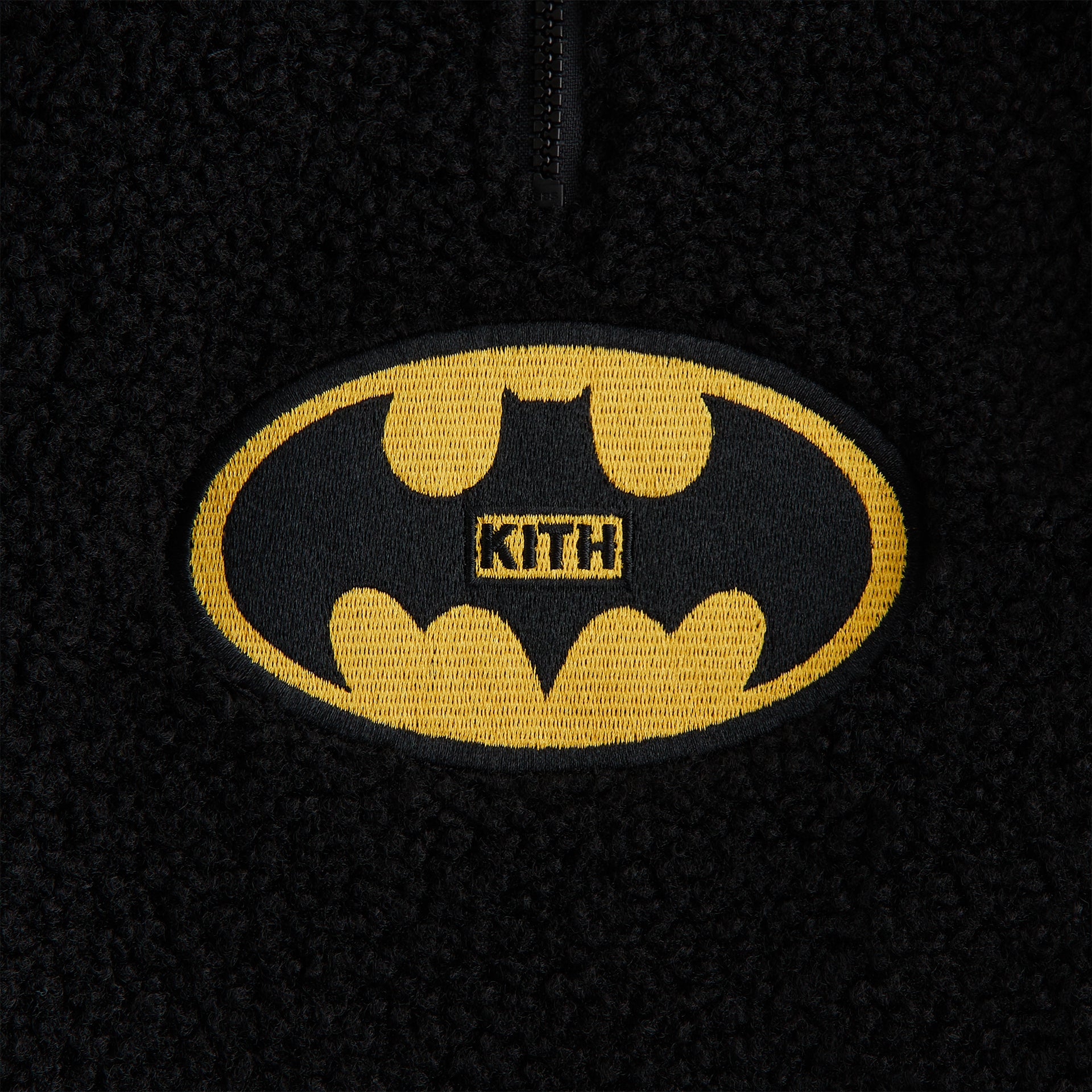 Batman | Kith Kids Quarter Zip Sherpa Jacket - Black