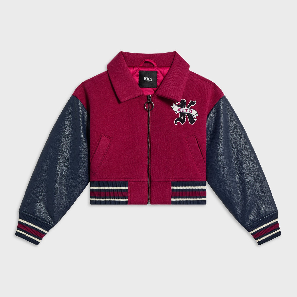 Kith Kids Cropped Varsity Jacket - Noir