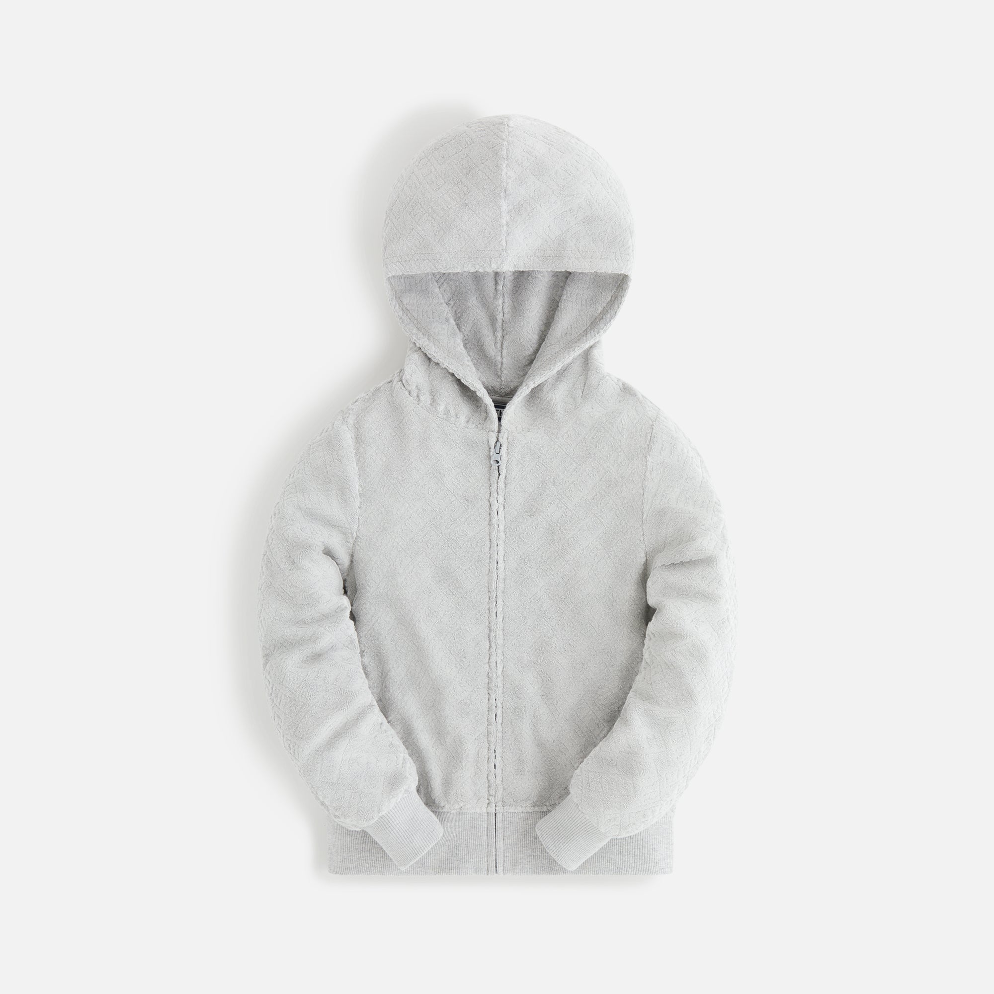 Kith Kids Monogram Terry Full Zip Hoodie - Light Heather Grey