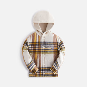 Kith Kids Plaid Overshirt Hoodie - Sandrift