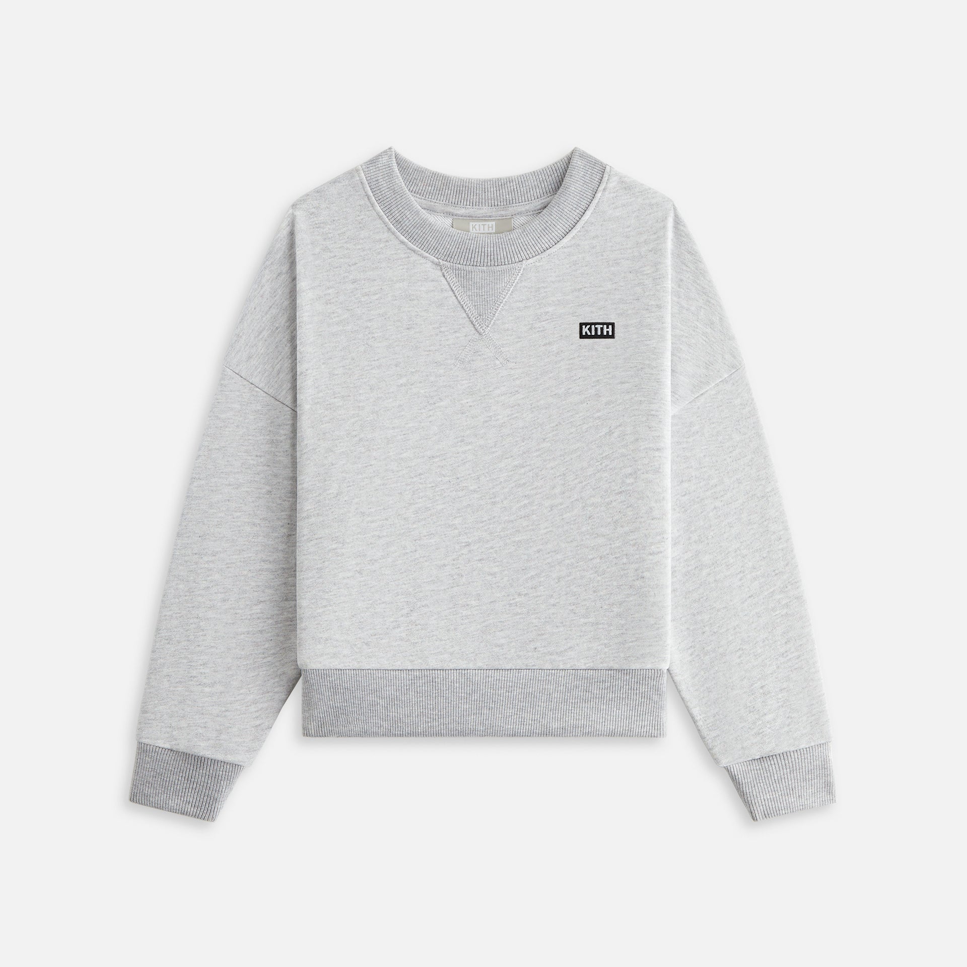 Kith Kids Long Sleeve Nelson Crew - Light Heather Grey