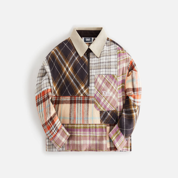 Kith Kids Blocked Flannel Zip Shirt - Kindling