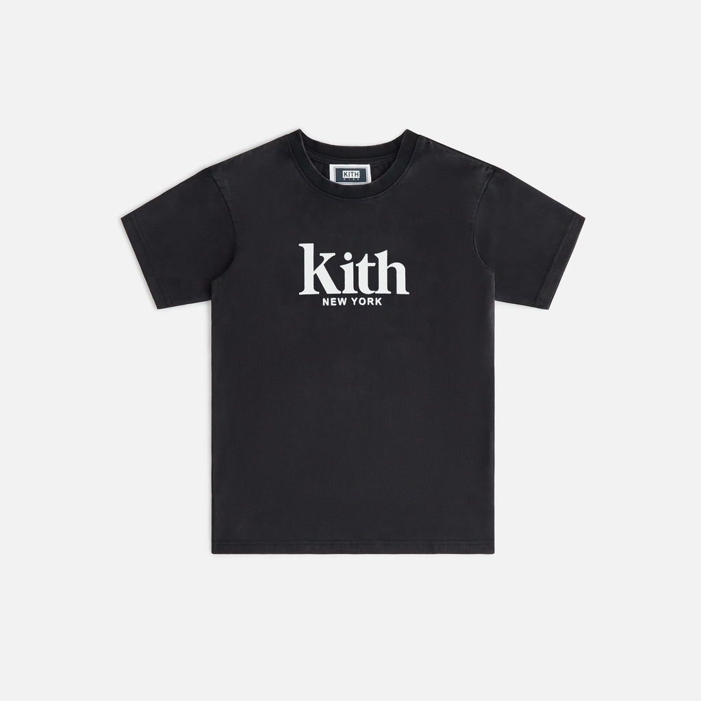 Kith Emblem Kith Kids Serif Vintage Tee - Black