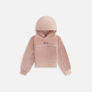 UrlfreezeShops Kids Velour Track Cropped Nelson Hoodie - Morganite