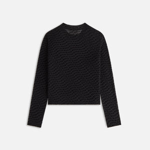 UrlfreezeShops Kids Wavy Monogram Mesh Top - Black