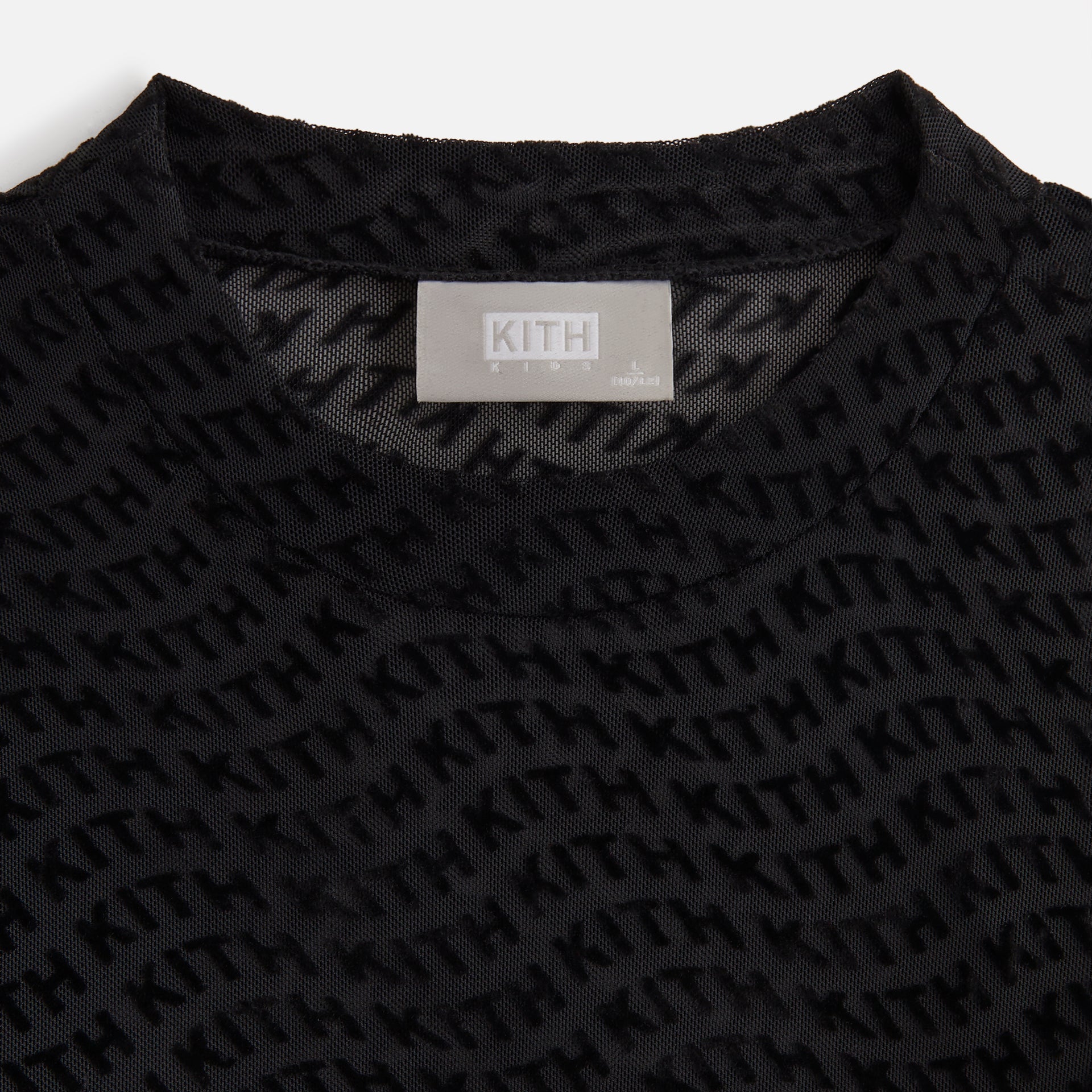 Kith Kids Wavy Monogram Mesh Top - Black