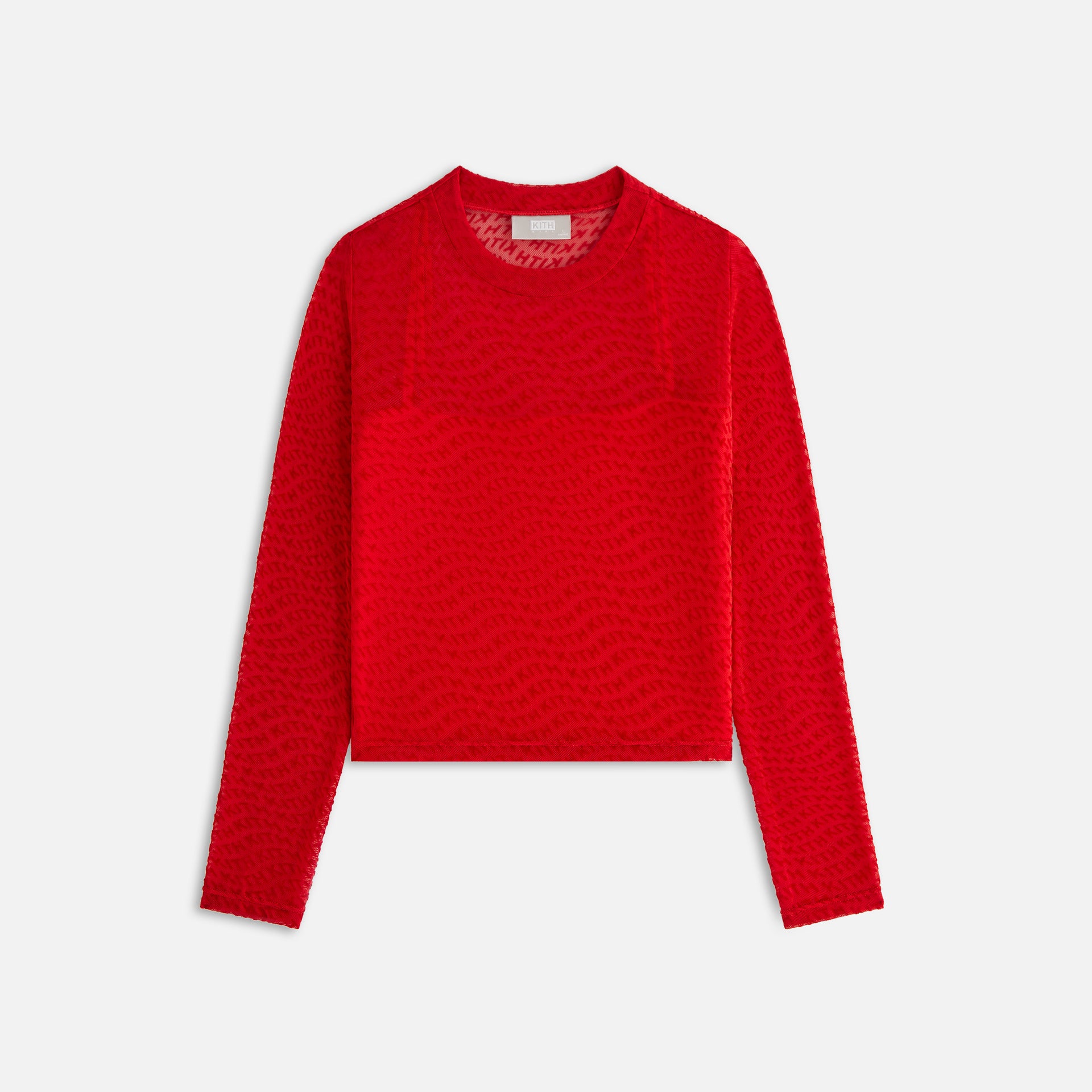 UrlfreezeShops Kids Wavy Monogram Mesh Top - Cinnabar