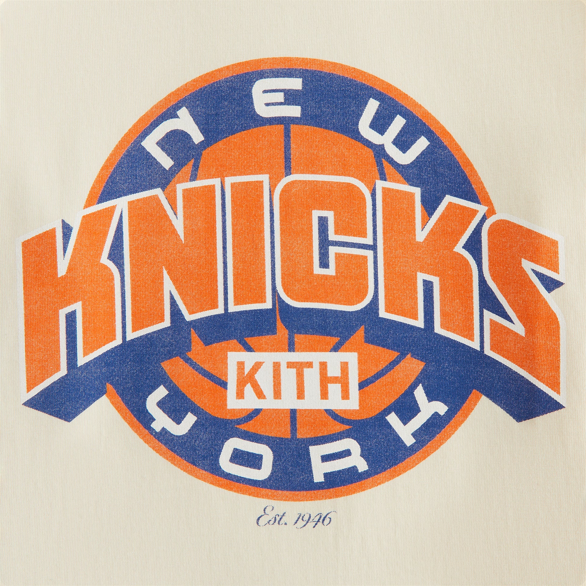 Kith Kids for the New York Knicks Showtime Vintage Tee - Sandrift