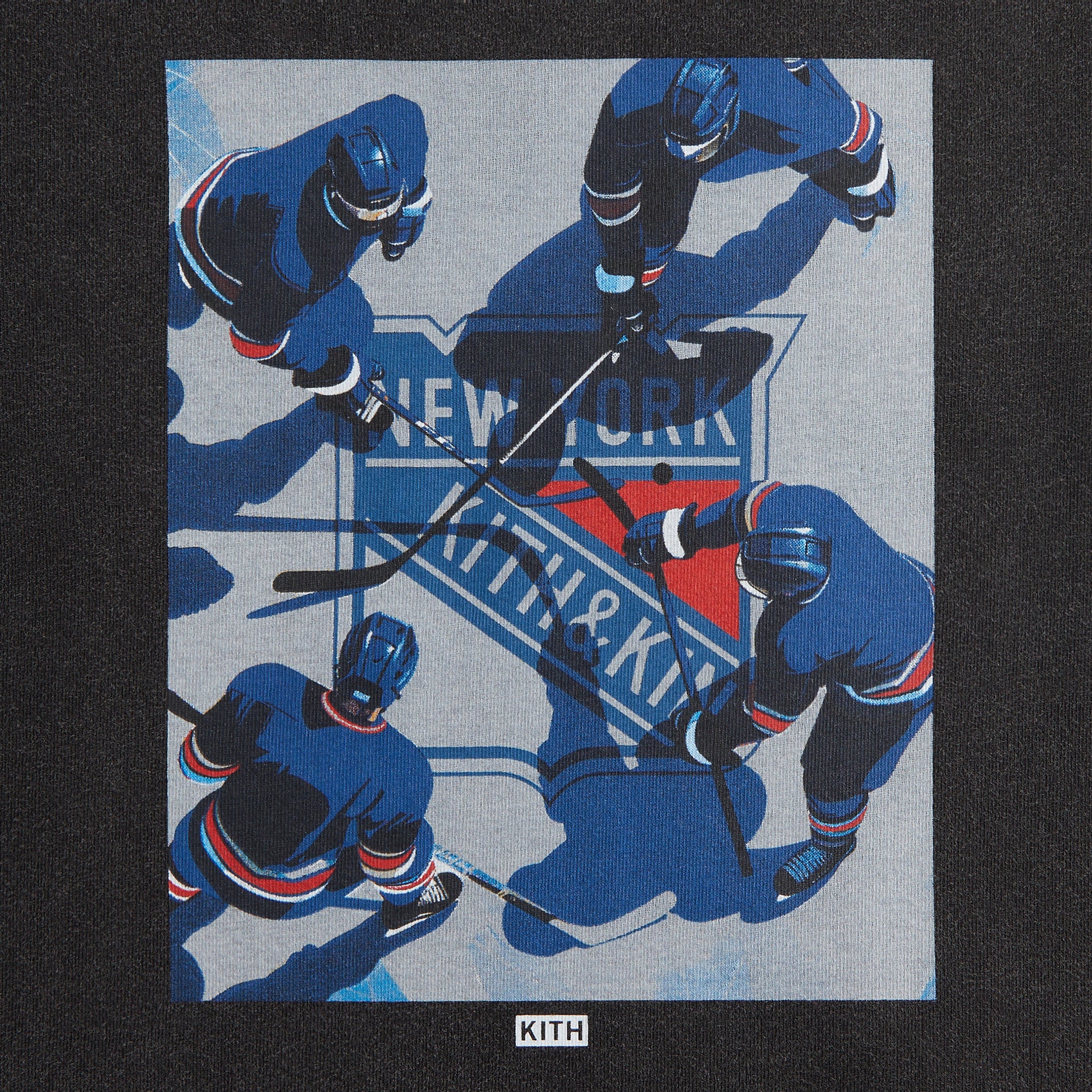 Kith Kids for the New York Rangers On Ice Vintage Tee - Black