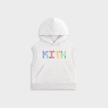 Kith Kids Pathways Sleeveless Hoodie - Light Heather Grey