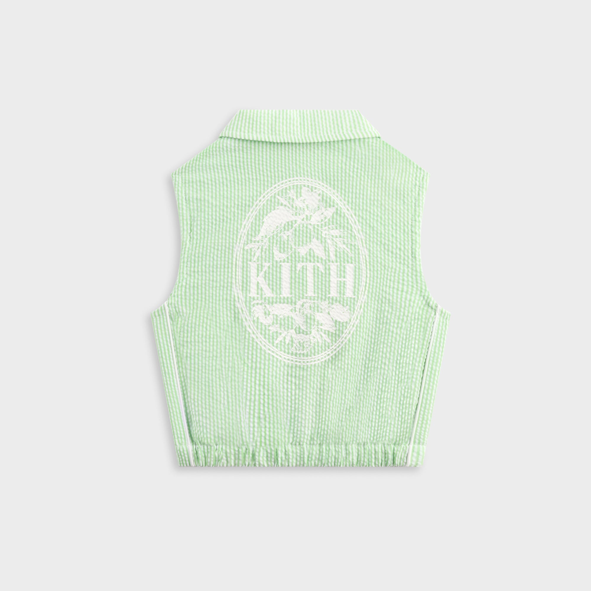 Kith Kids Seersucker Cropped Button Front Tank - Honeydew