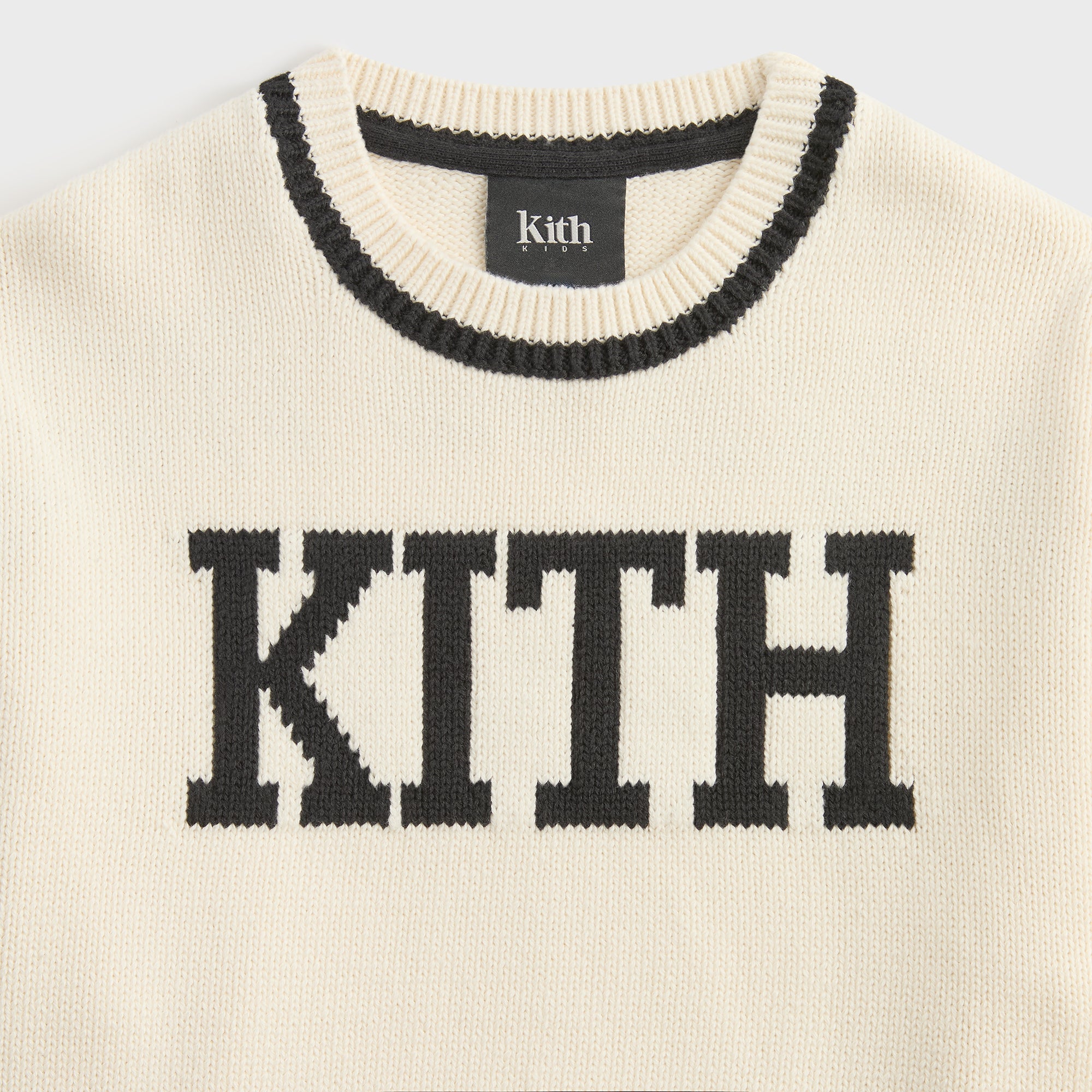 Kith Kids Varsity Crewneck Sweater - Sandrift