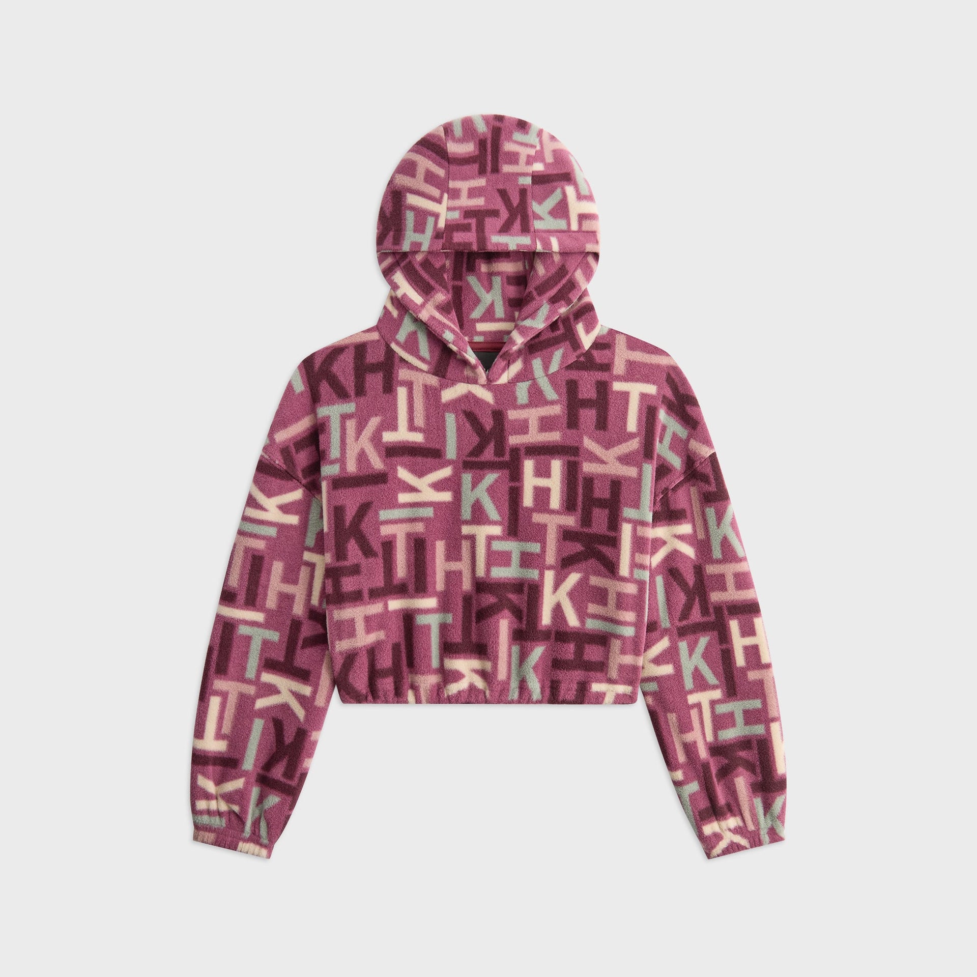 Erlebniswelt-fliegenfischenShops Kids Monogram Polar Fleece Cropped Hoodie - Amaranth