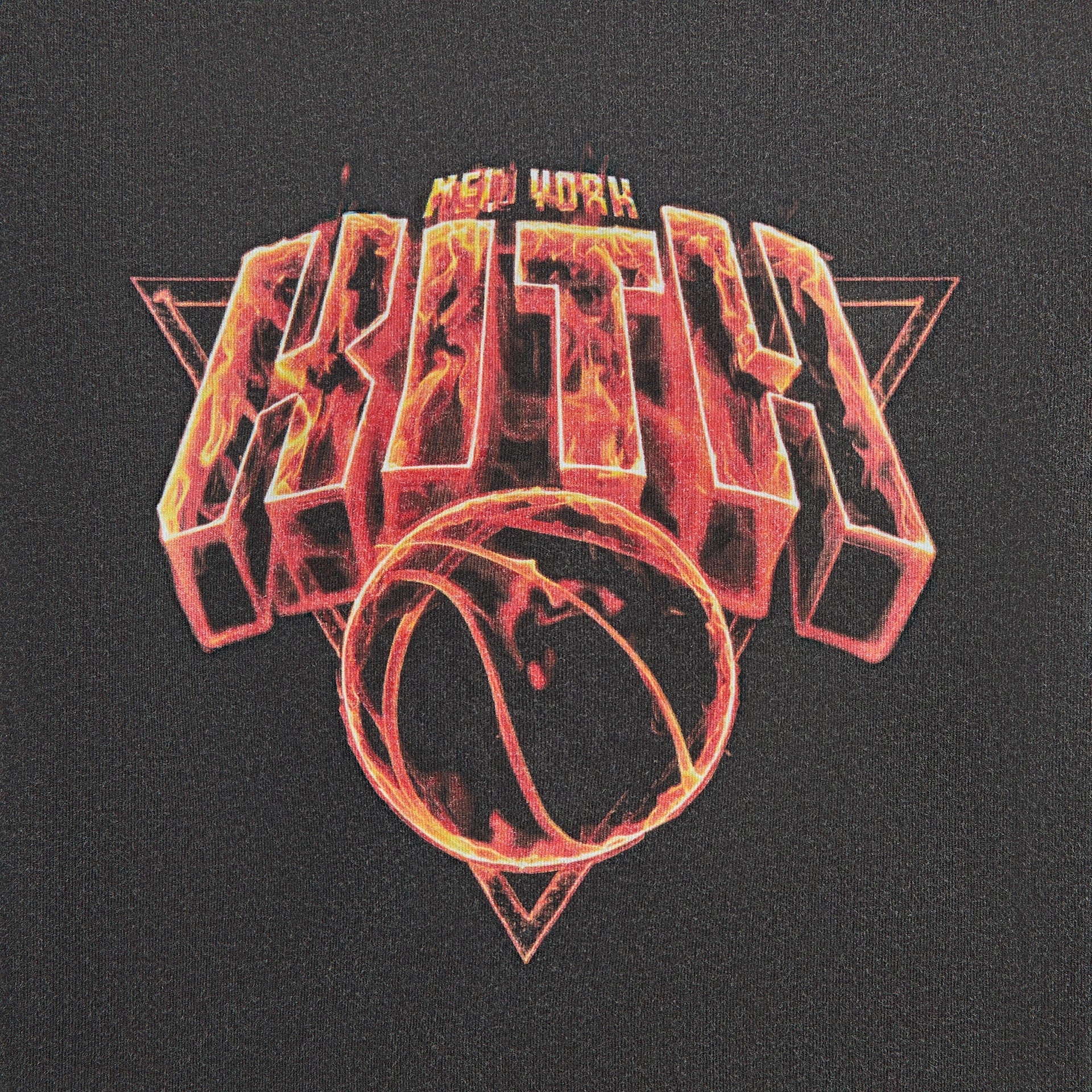 Kith Kids for the New York Knicks Vintage Fire Tee - Black - PH