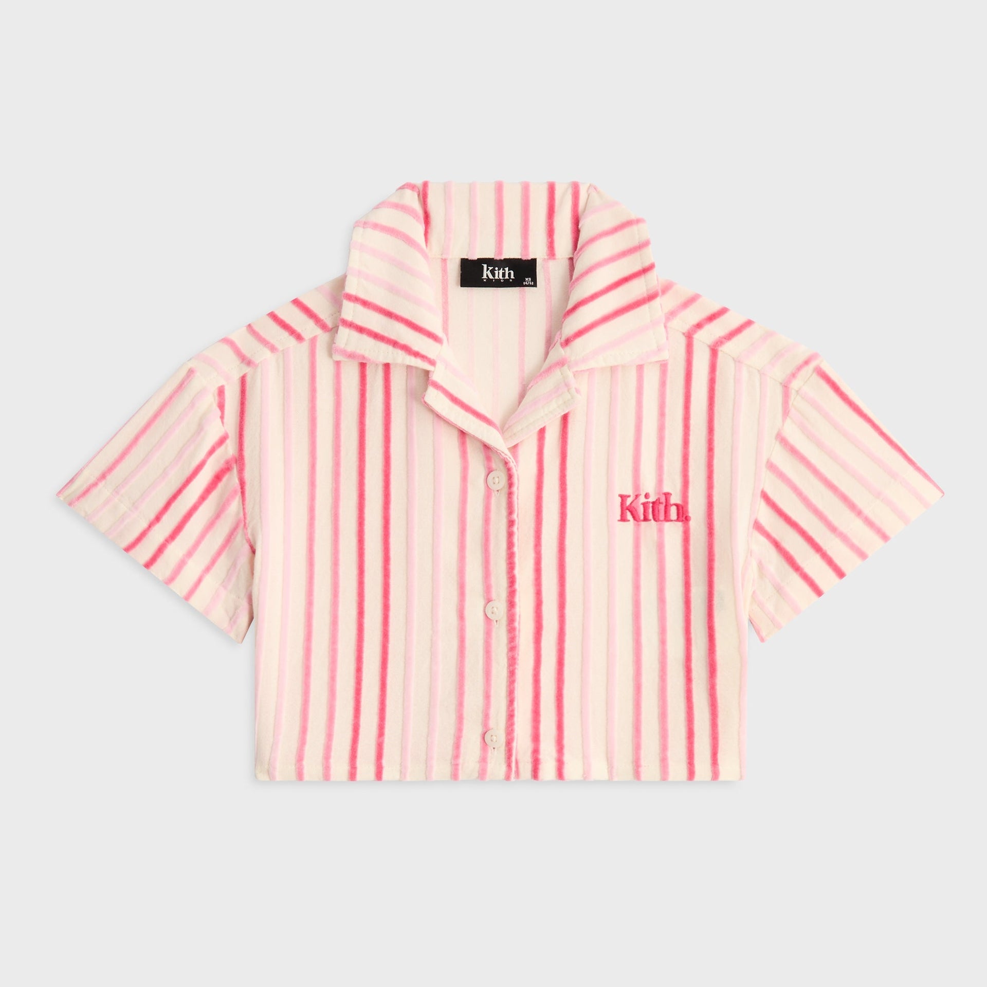 Kith Kids Jayda Chenille Stripe Cropped Shirt - Protea - PH
