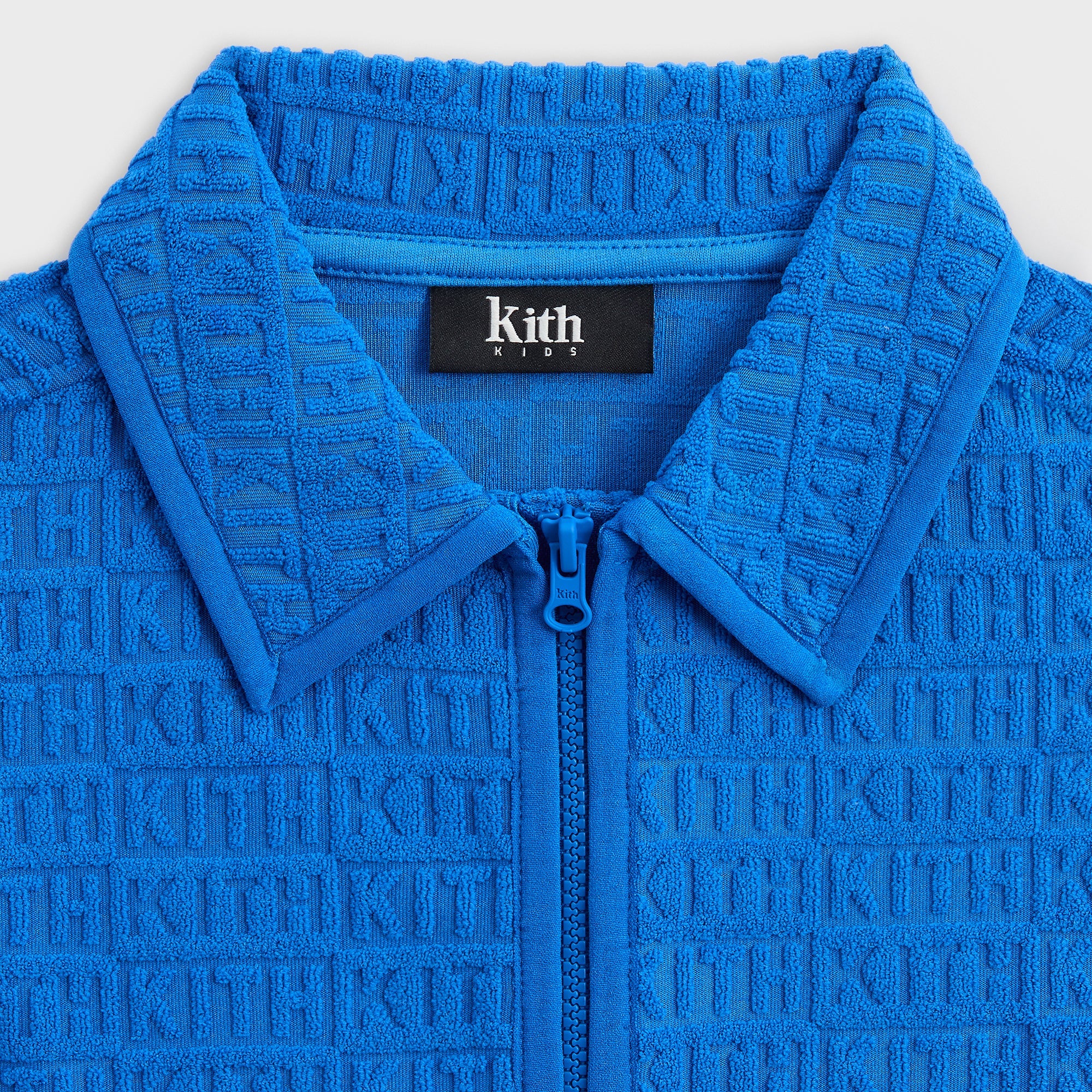 Kith Kids Textured Monogram Zip Front Camp Shirt - Greek