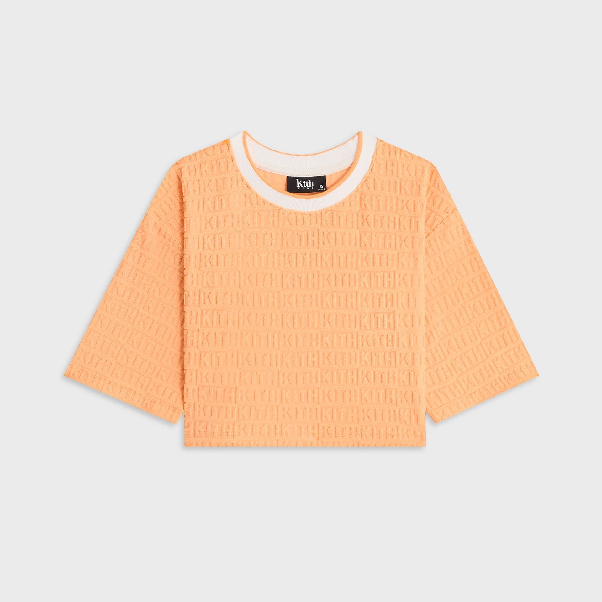 Kith Kids Textured Monogram Fei Cropped Tee - Sorbet