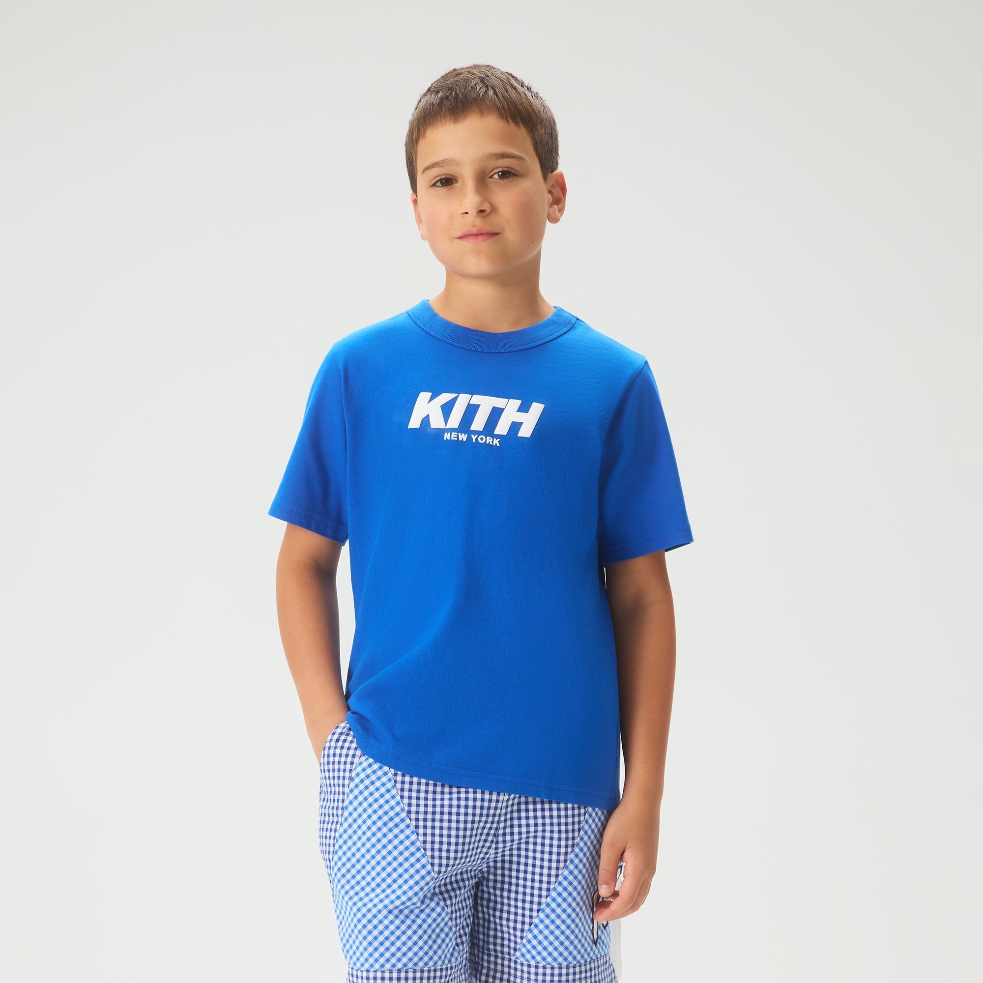 新品未開封 KITH ライトブルー Tシャツ 3T Kith Kids Mott Tee - Greek