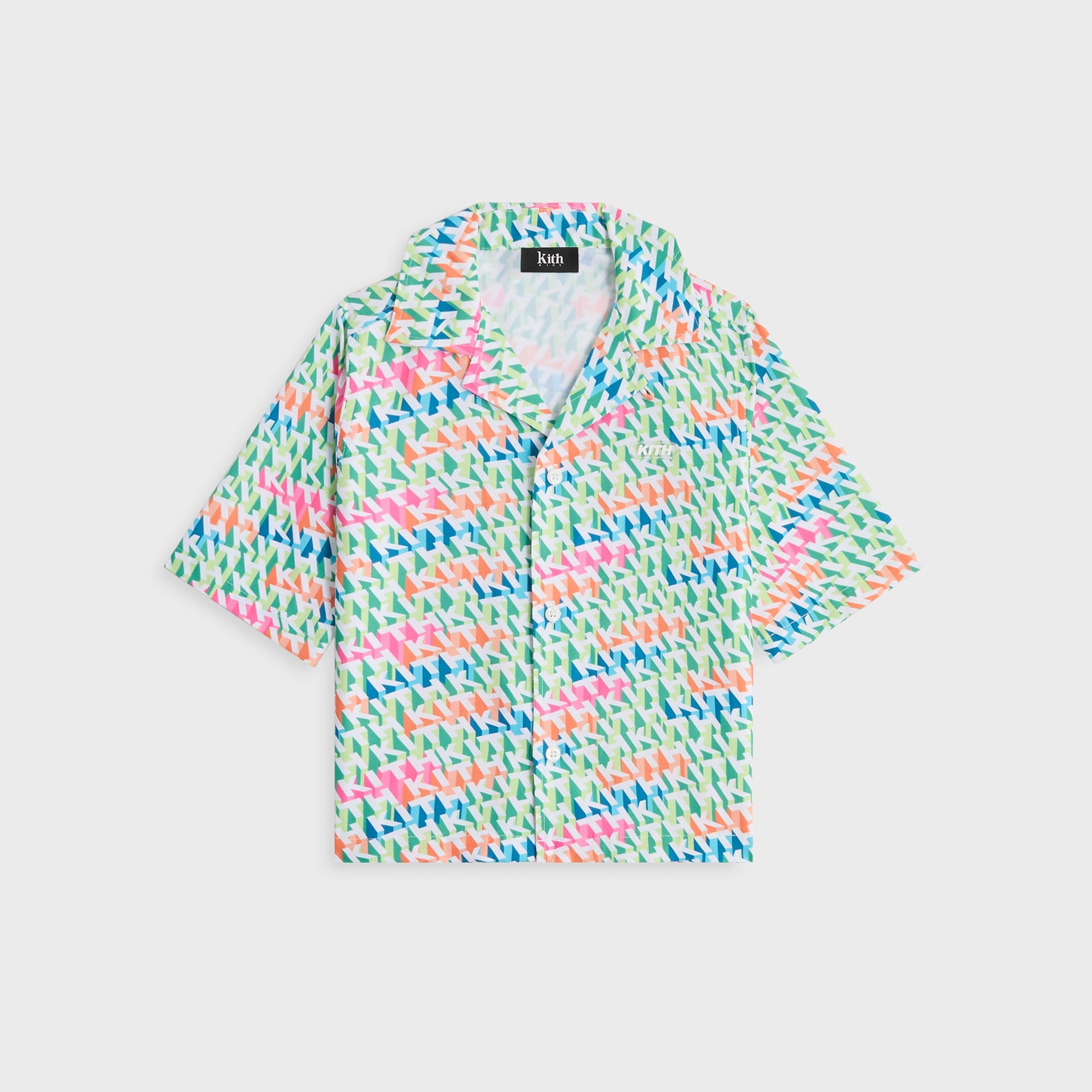 Kith Kids 3D Monogram Thompson Camp Swim Shirt - Peridot
