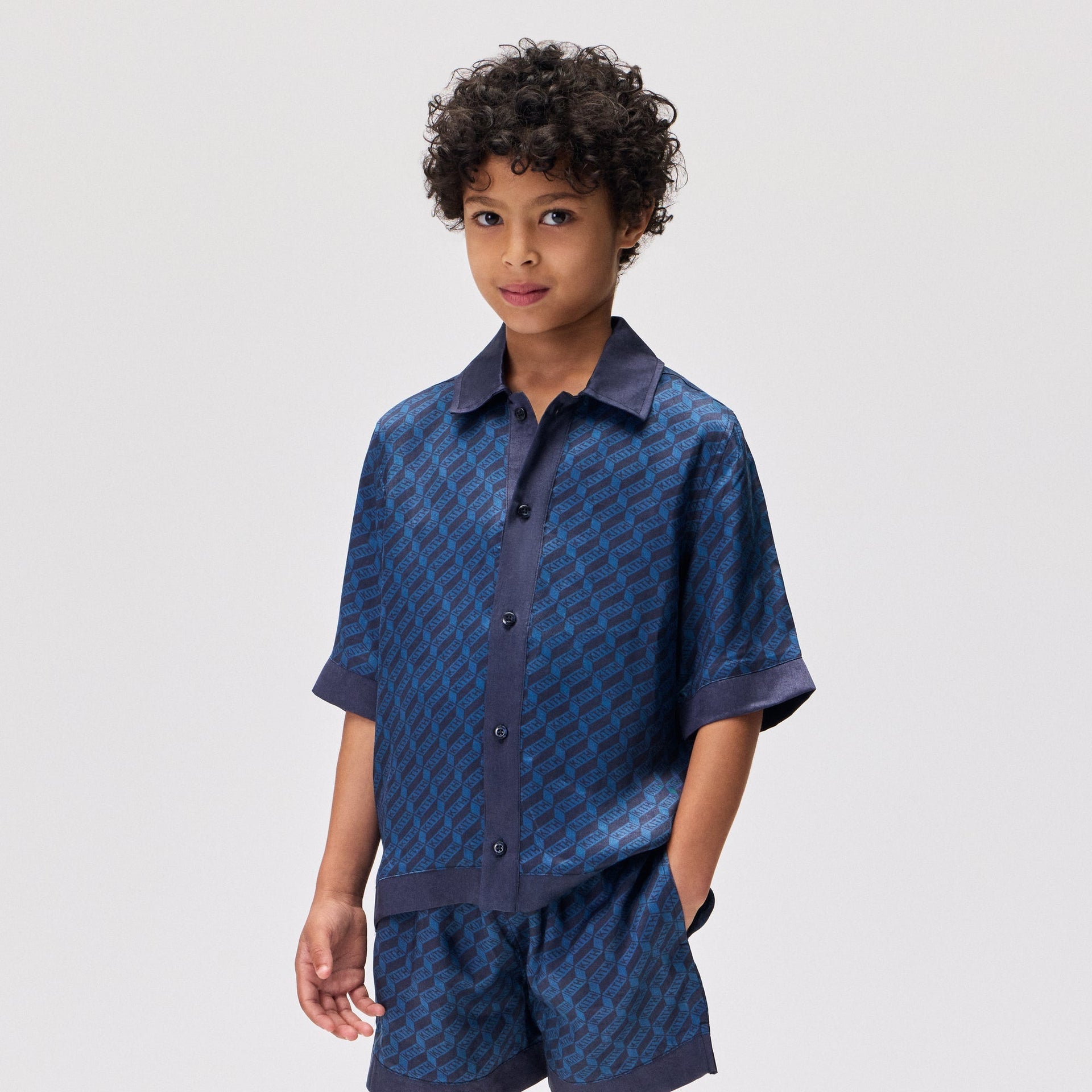 Kith Kids Monogram Bennet Camp Shirt - Nocturnal - PH