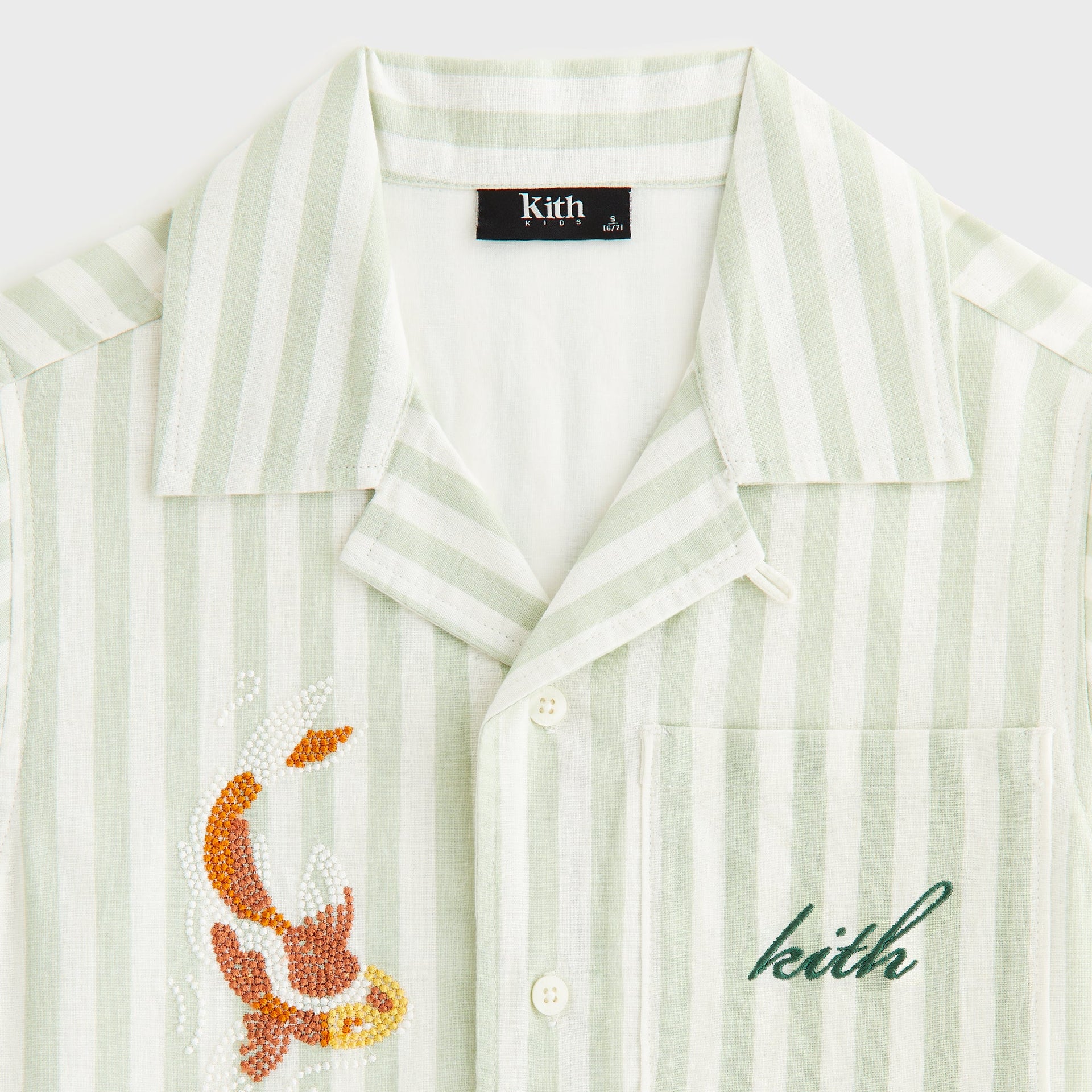 Kith Kids Embroidered Thompson Camp Shirt - Sage