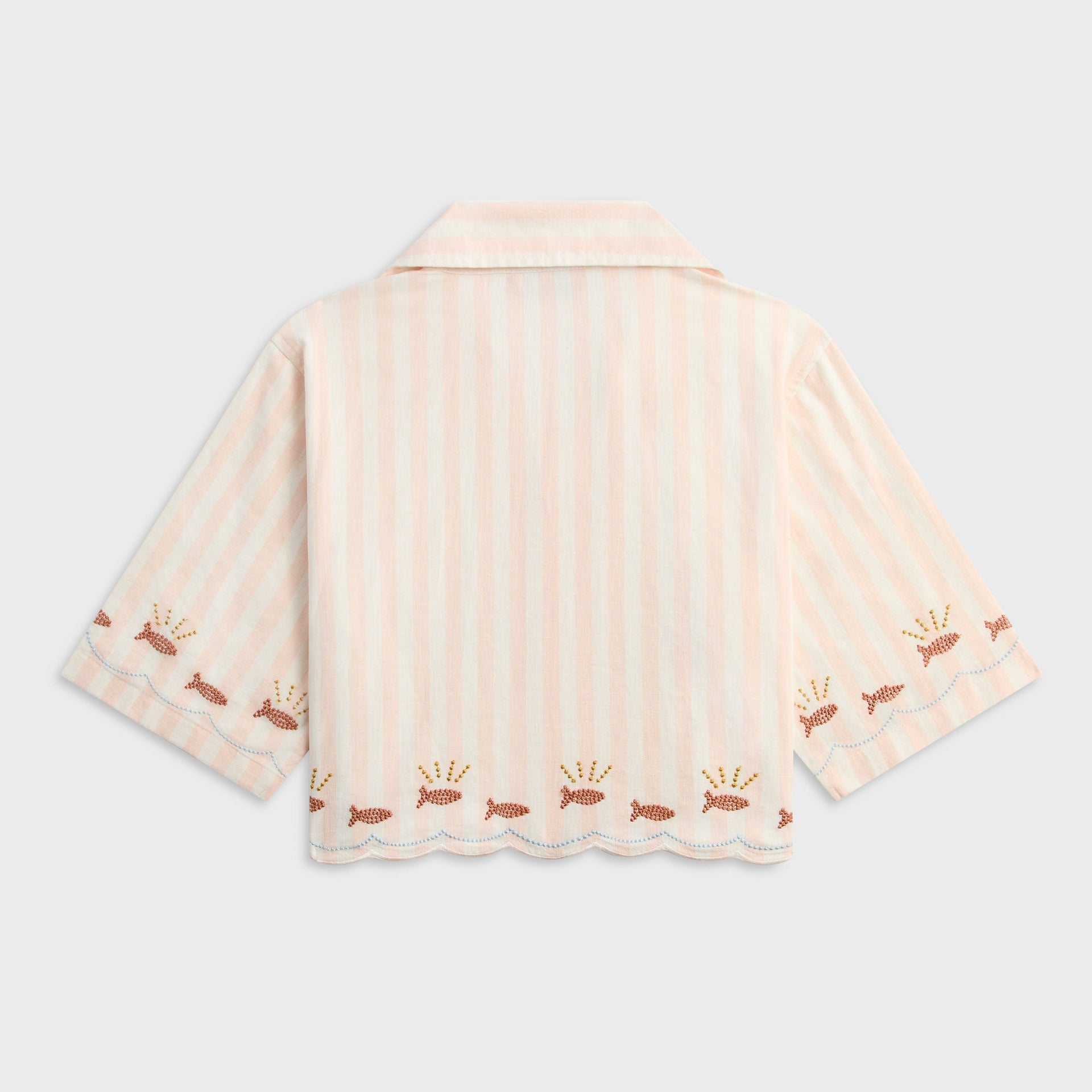 Kith Kids Embroidered Cropped Thompson Camp Shirt - Sahara - PH