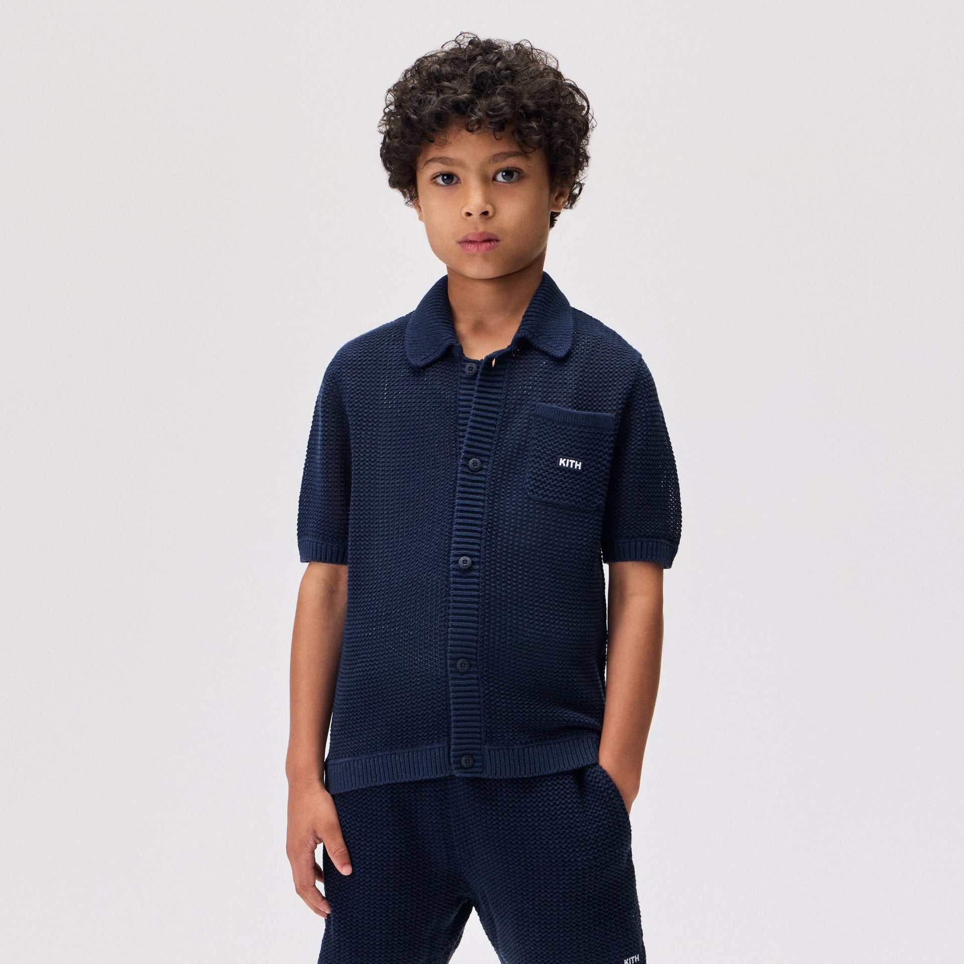 Kith Kids Textured Button Down Tilden Shirt - Nocturnal - PH