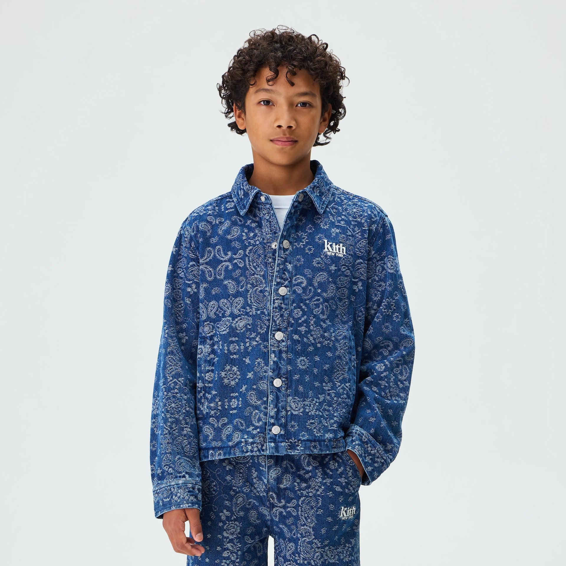 Kith Kids Paisley Ginza Shirt - Medium Indigo