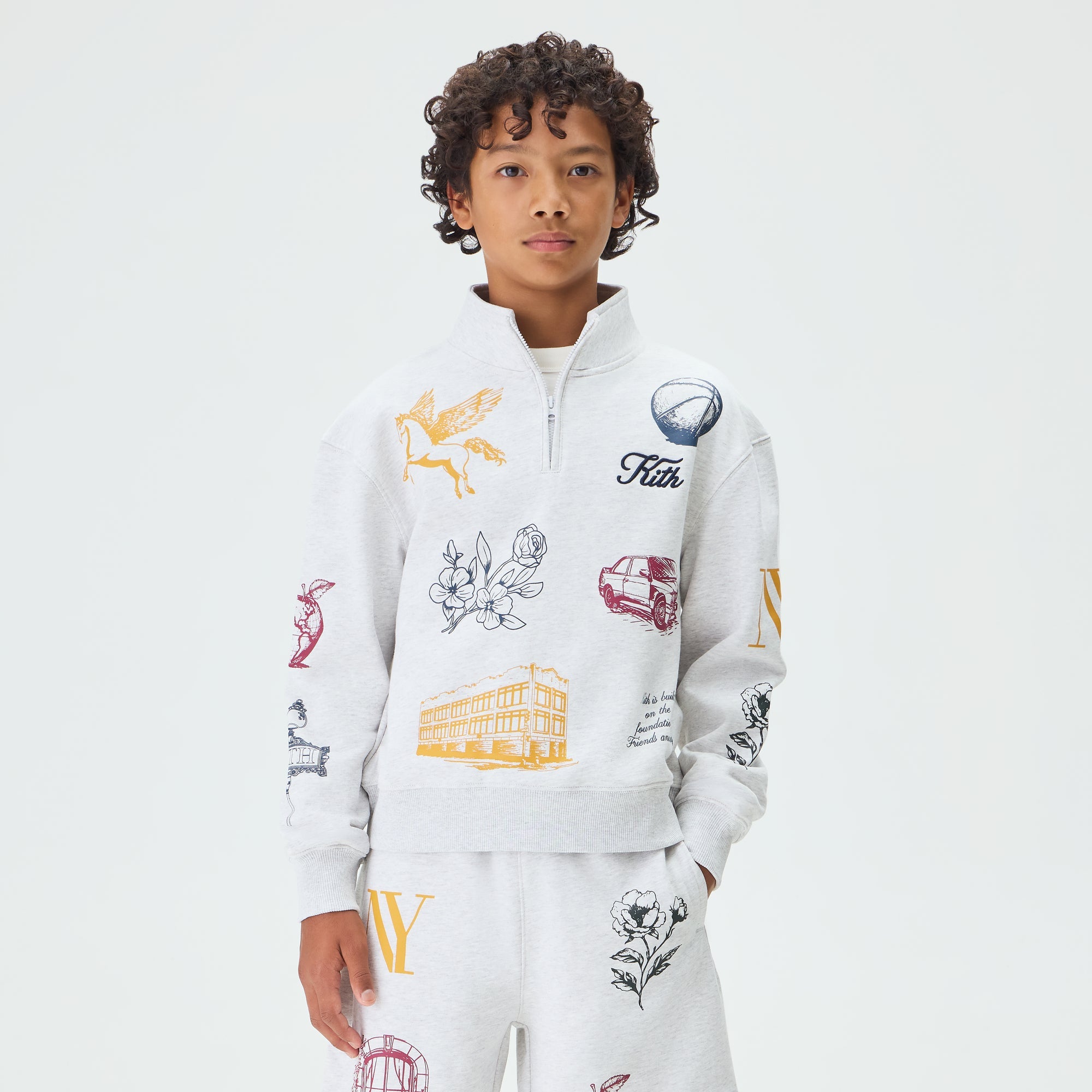KITH KIDS プルオーバー トレーナー XL Kith Kids Logo Hunter Pullover - Light Heather Grey