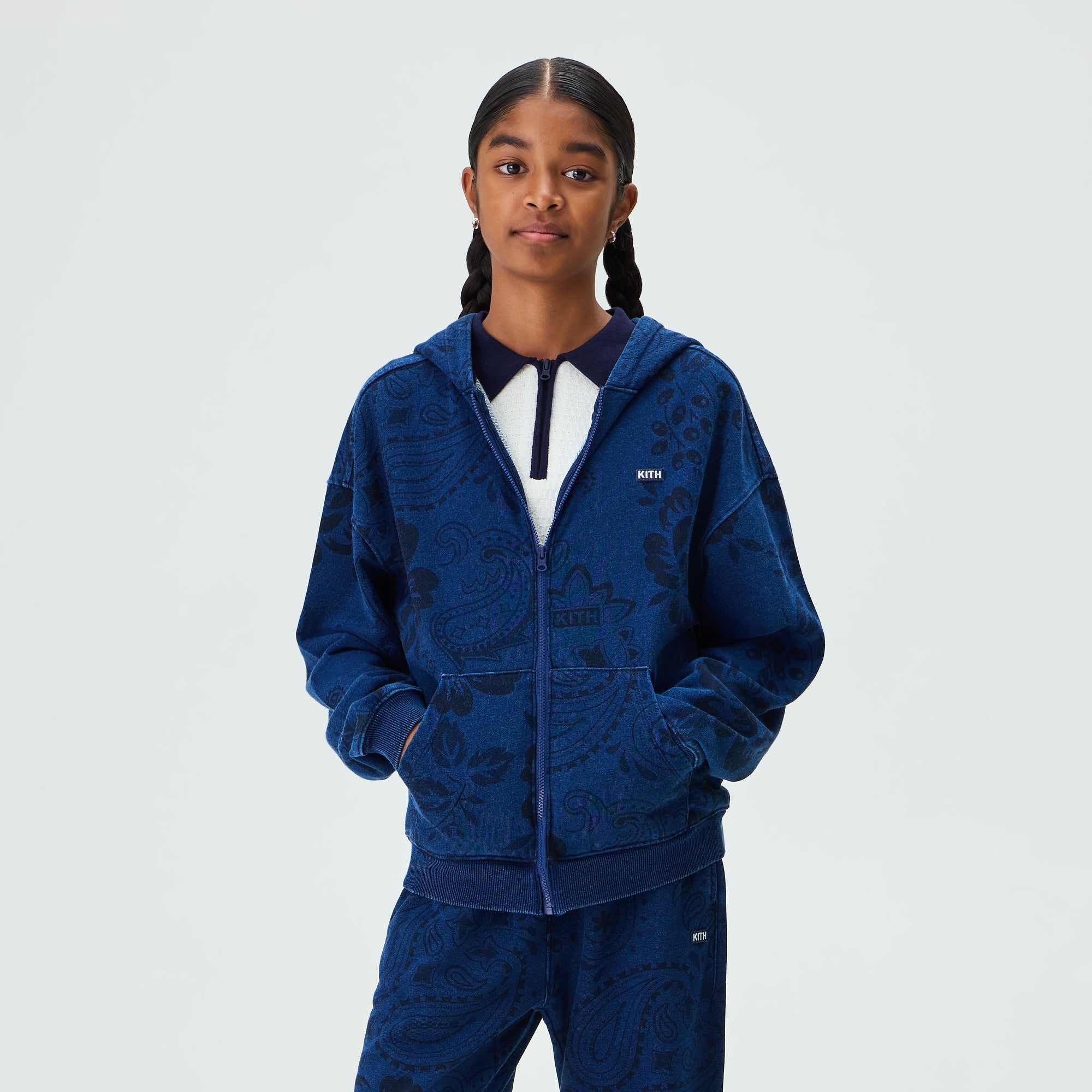 Kith Kids Full Zip Hoodie - Dark Indigo