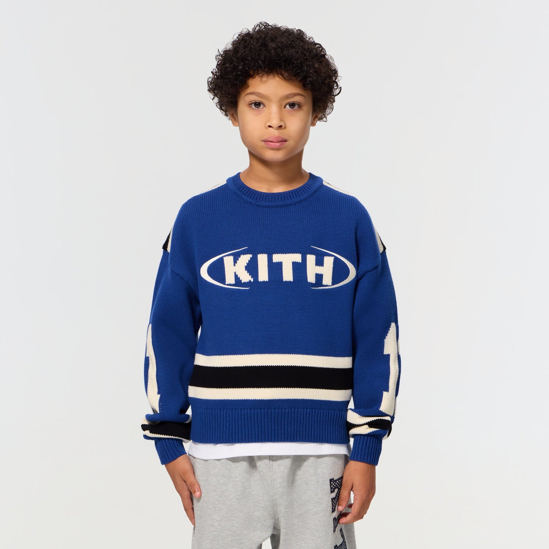 Kith Kids Varsity Nelson Knit Crewneck - Cyanotype - PH