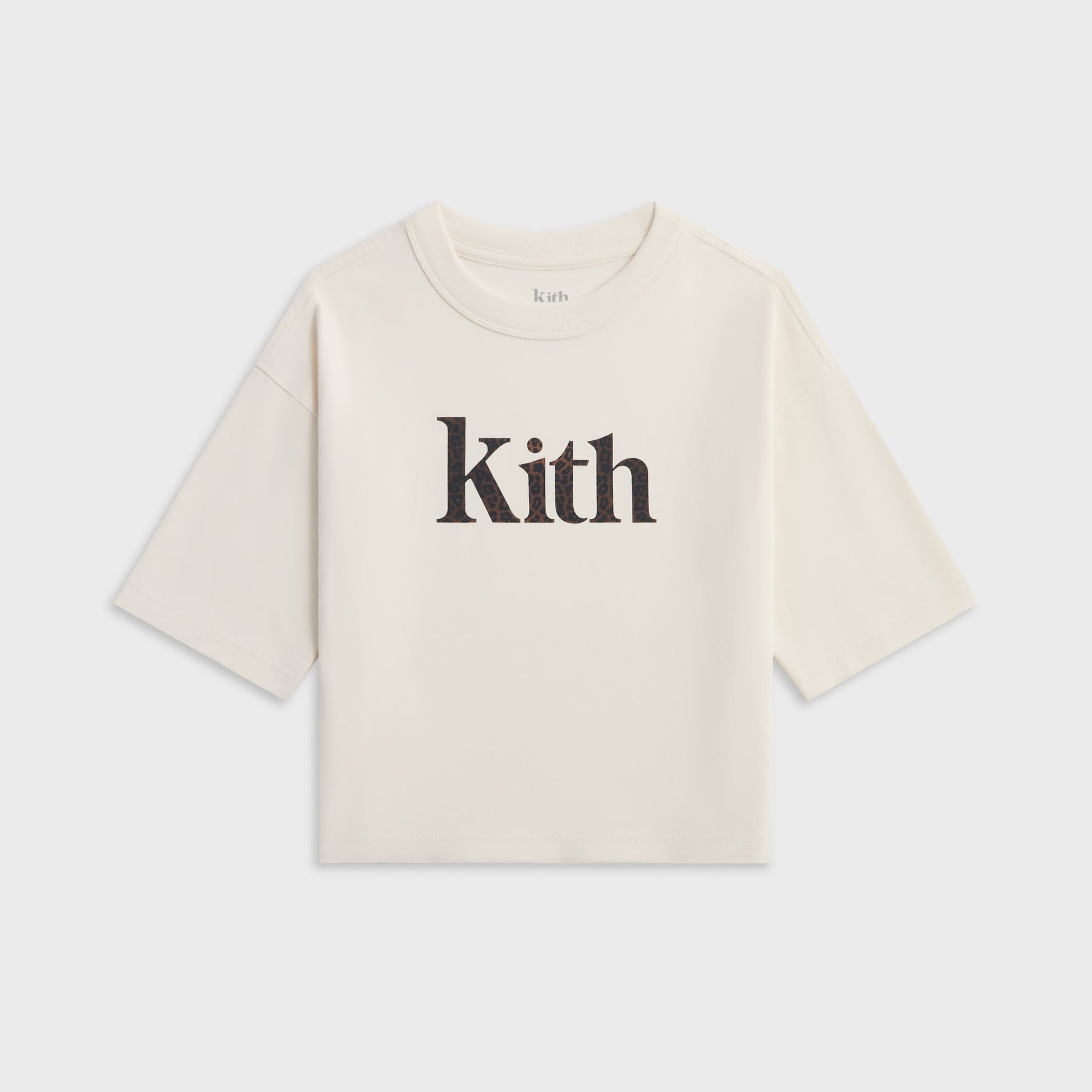 Kith Kids Leopard Serif Leonard Tee - Sandrift - PH