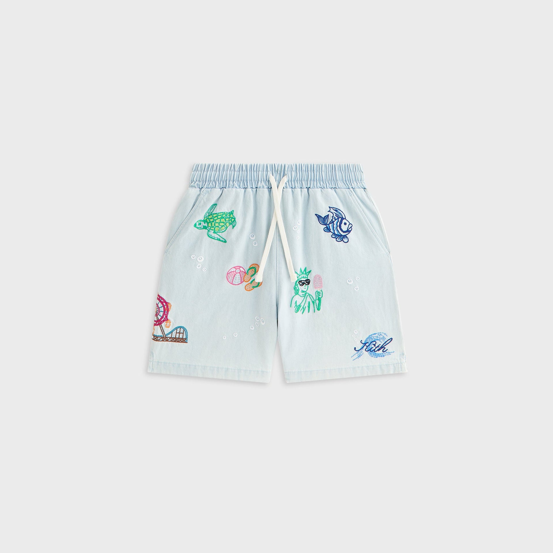 Kith Kids Novelty Thompson Camp Short - Light Indigo