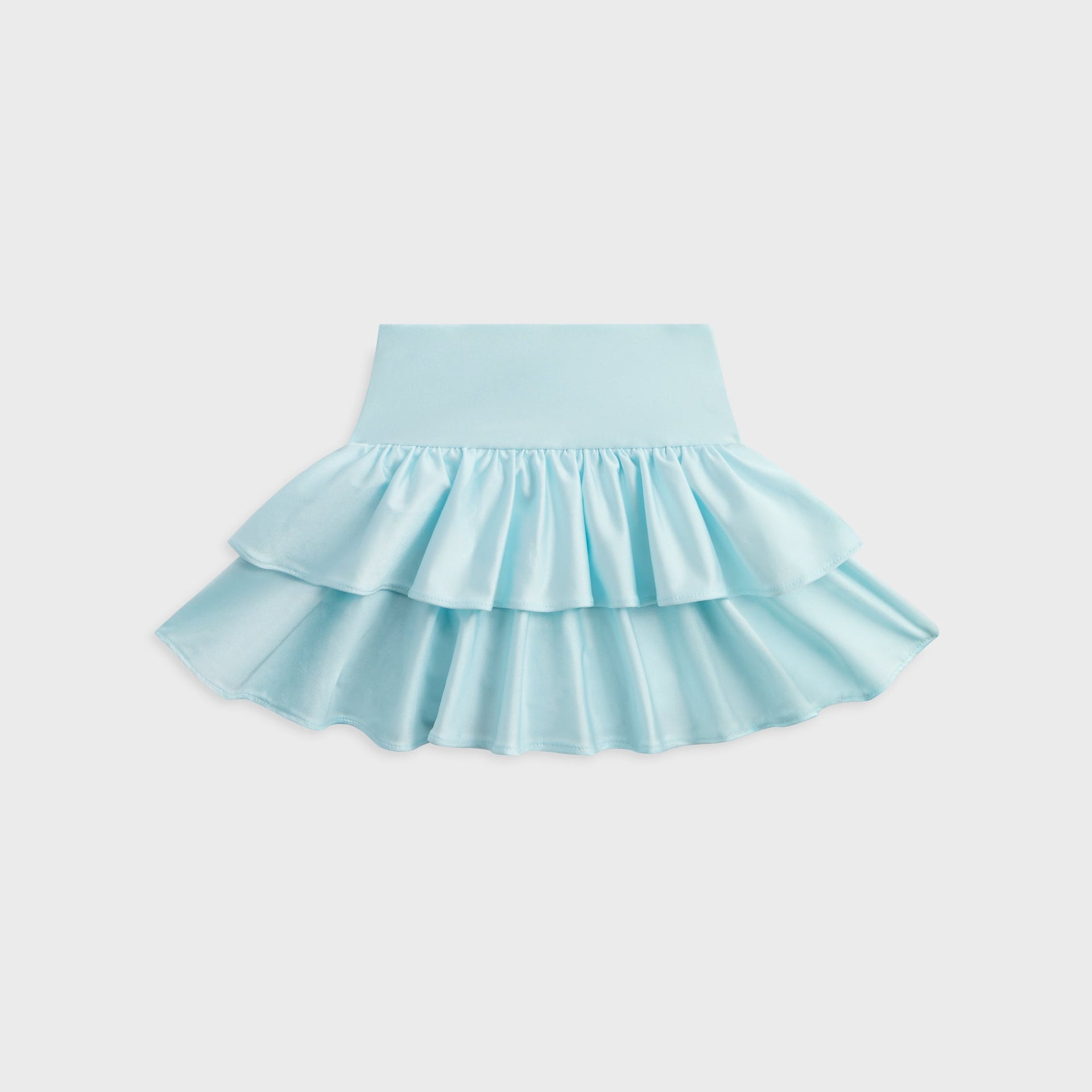 Kith Kids Active Savina Tiered Skort in light blue Surry, back flat lay showing ruffled tiers