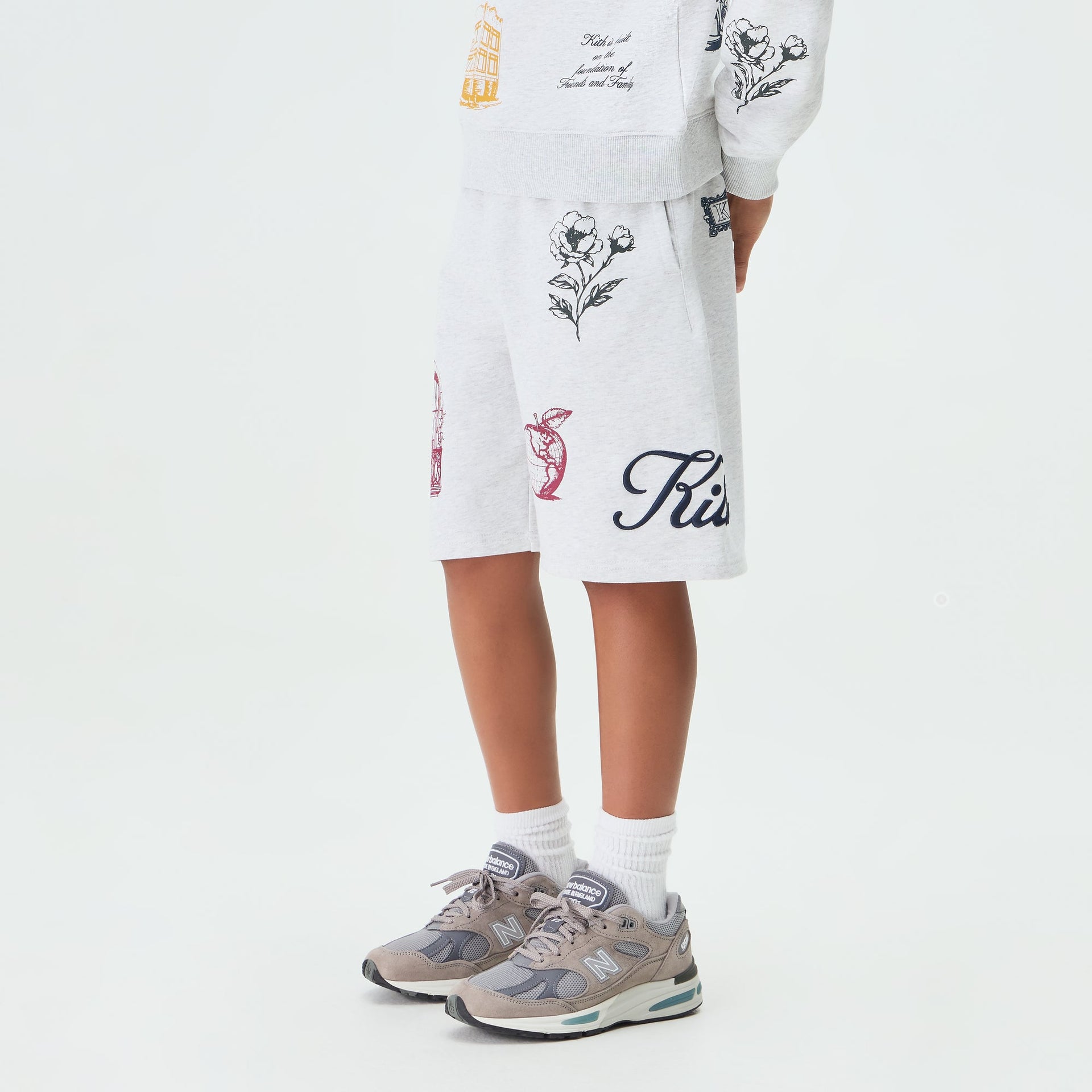 Kith Kids Logo Nelson Short - Light Heather Grey
