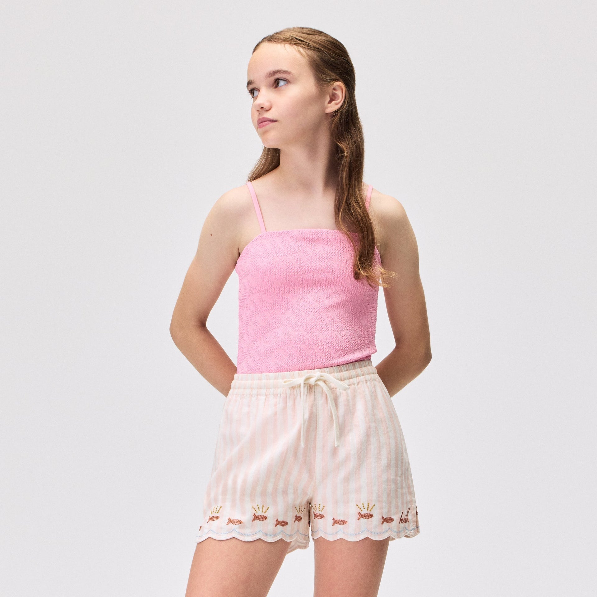 Kith Kids Textured Monogram Audrey One Piece Suit - Bubblegum - PH