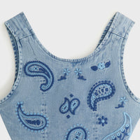 Kith Kids Floral Paisley Chambray Dress - Kent Light Wash