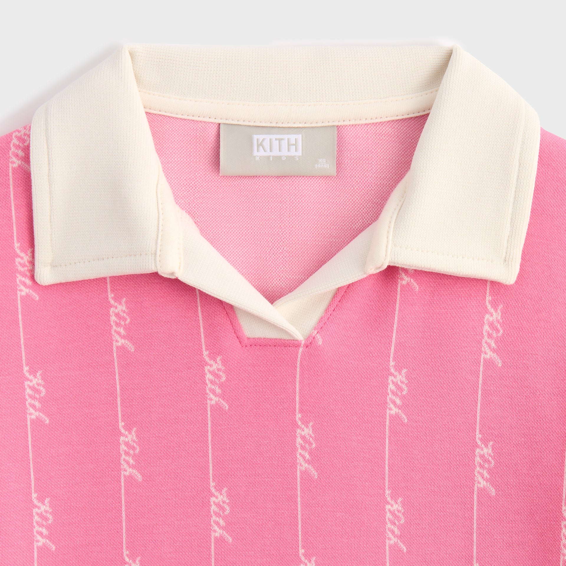 Kith Kids Script Knit Tilden Dress - Peony