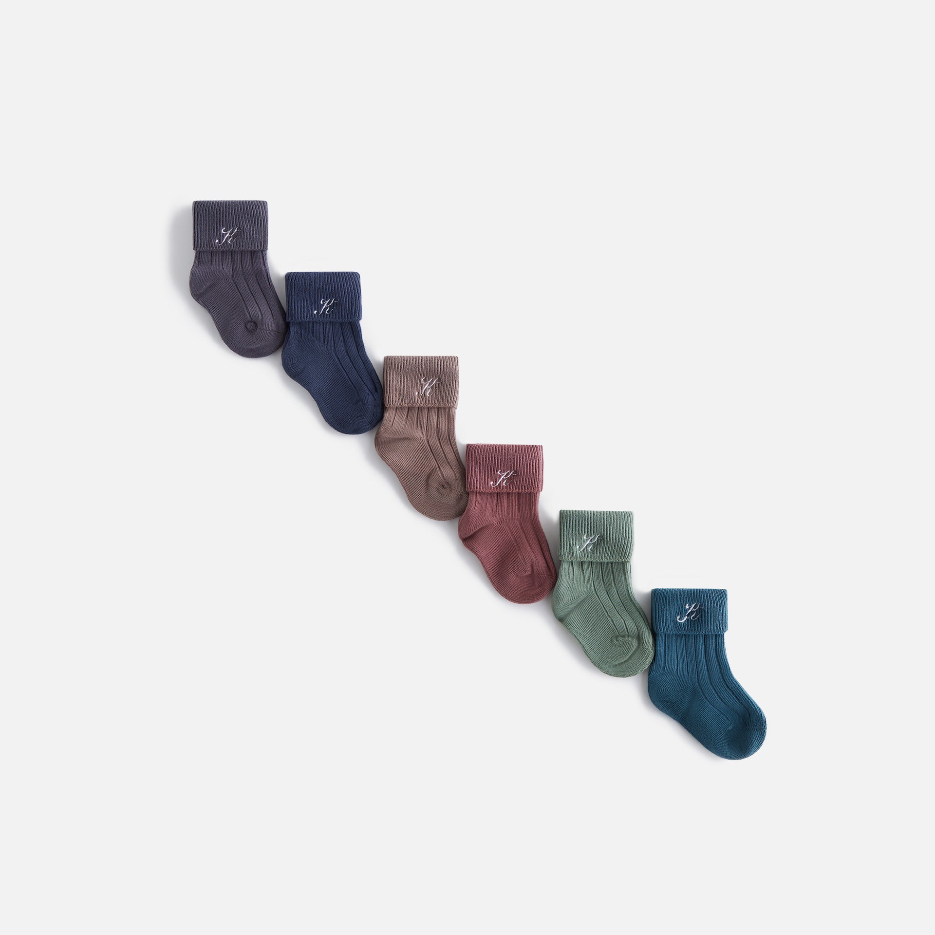 Kith Baby Palette 6-Pack Socks - Battleship