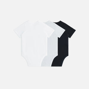 Kith Baby Core 3-Pack Bodysuit Black / White / Light Heather