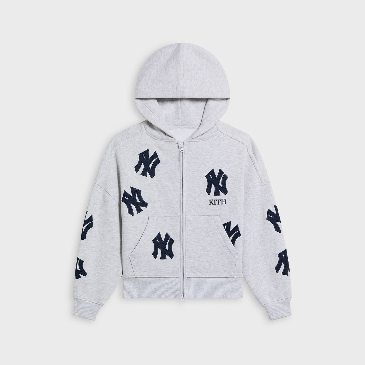 Kith Kids for the New York Yankees Nelson Zip Hoodie - Light Heather Grey - PH