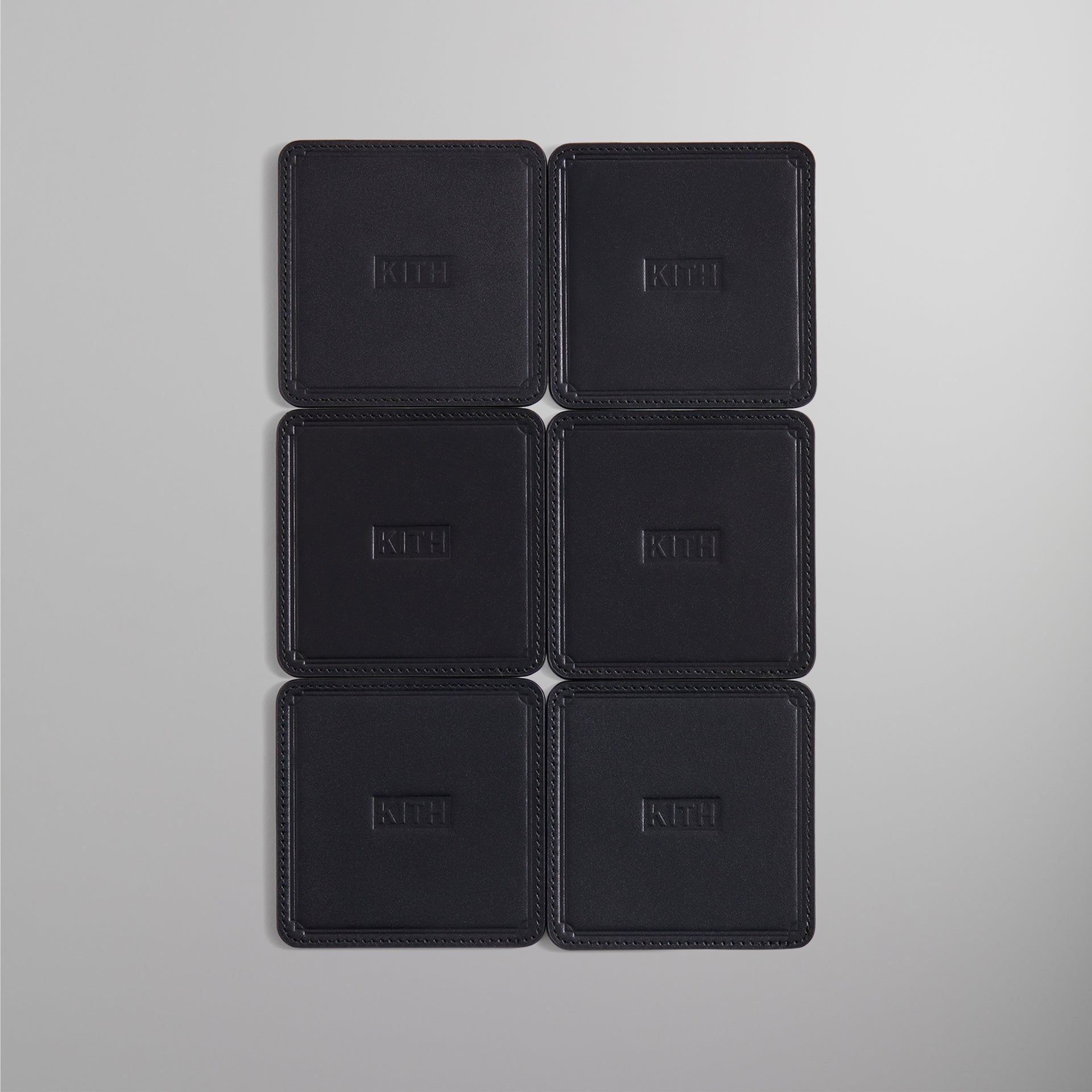 Kith Monogram Leather Coasters - Black