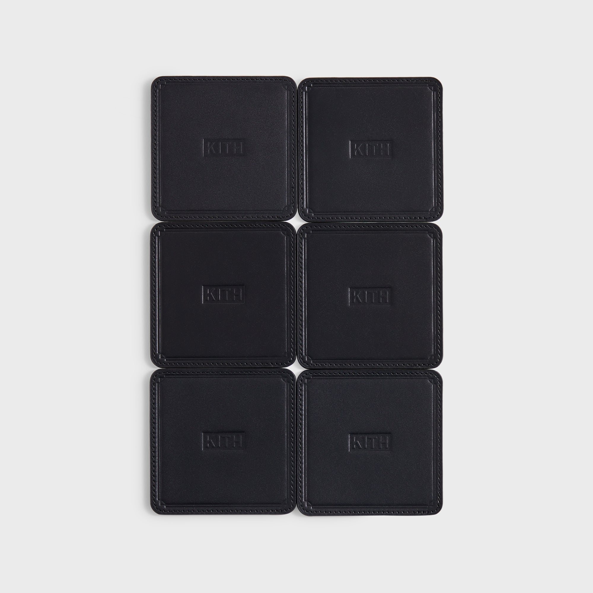 Kith Monogram Leather Coasters - Black