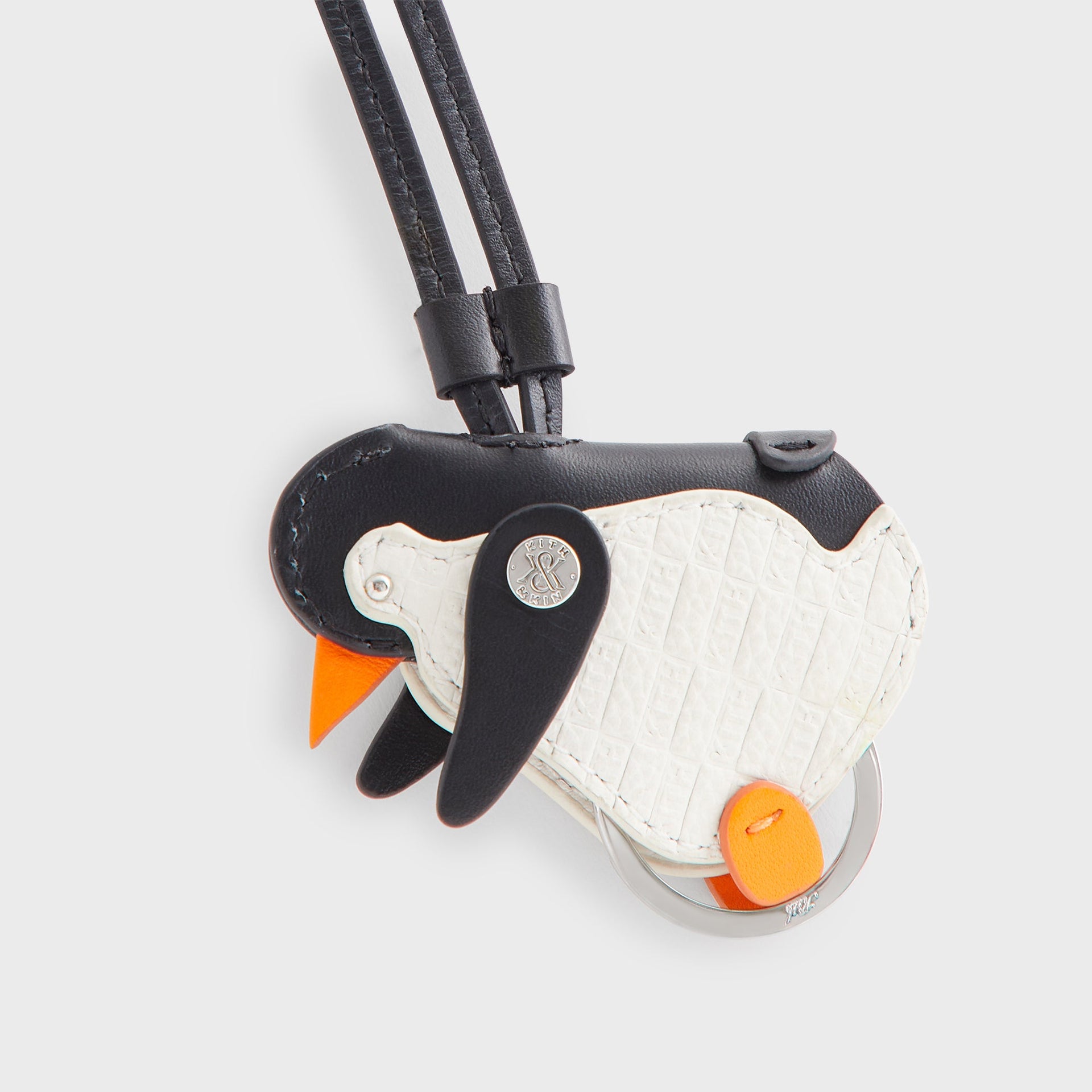 Kithmas Monogram Leather Penguin Bag Charm - Black