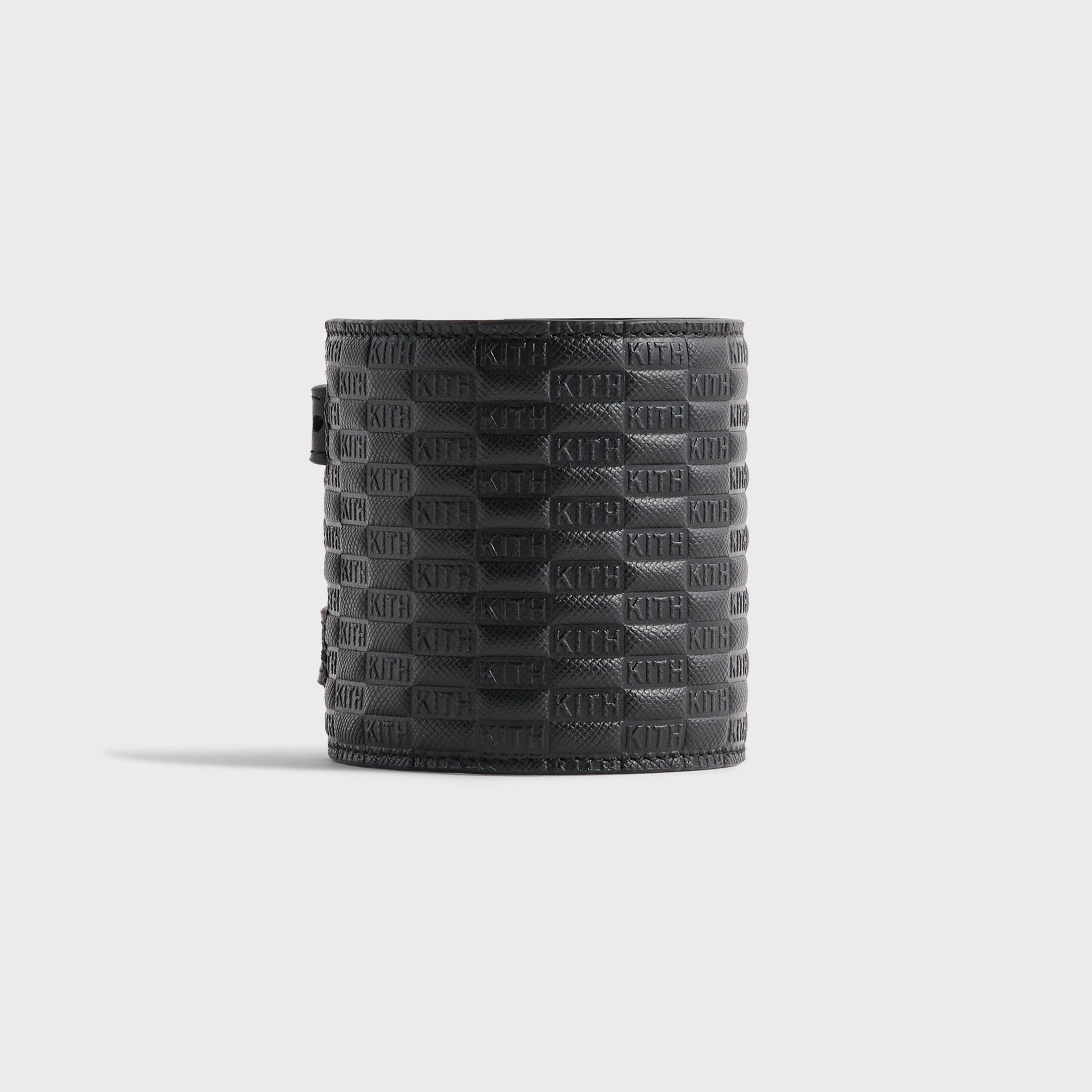 Kith Monogram Saffiano Leather Adjustable Candle Holder - Black