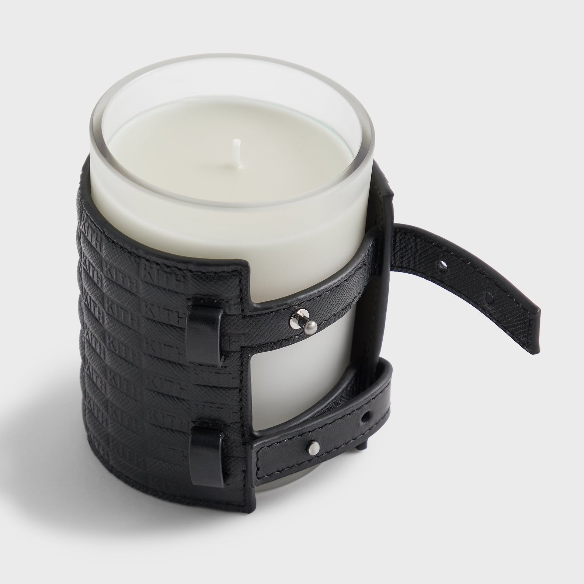 Kith Monogram Saffiano Leather Adjustable Candle Holder - Black - PH