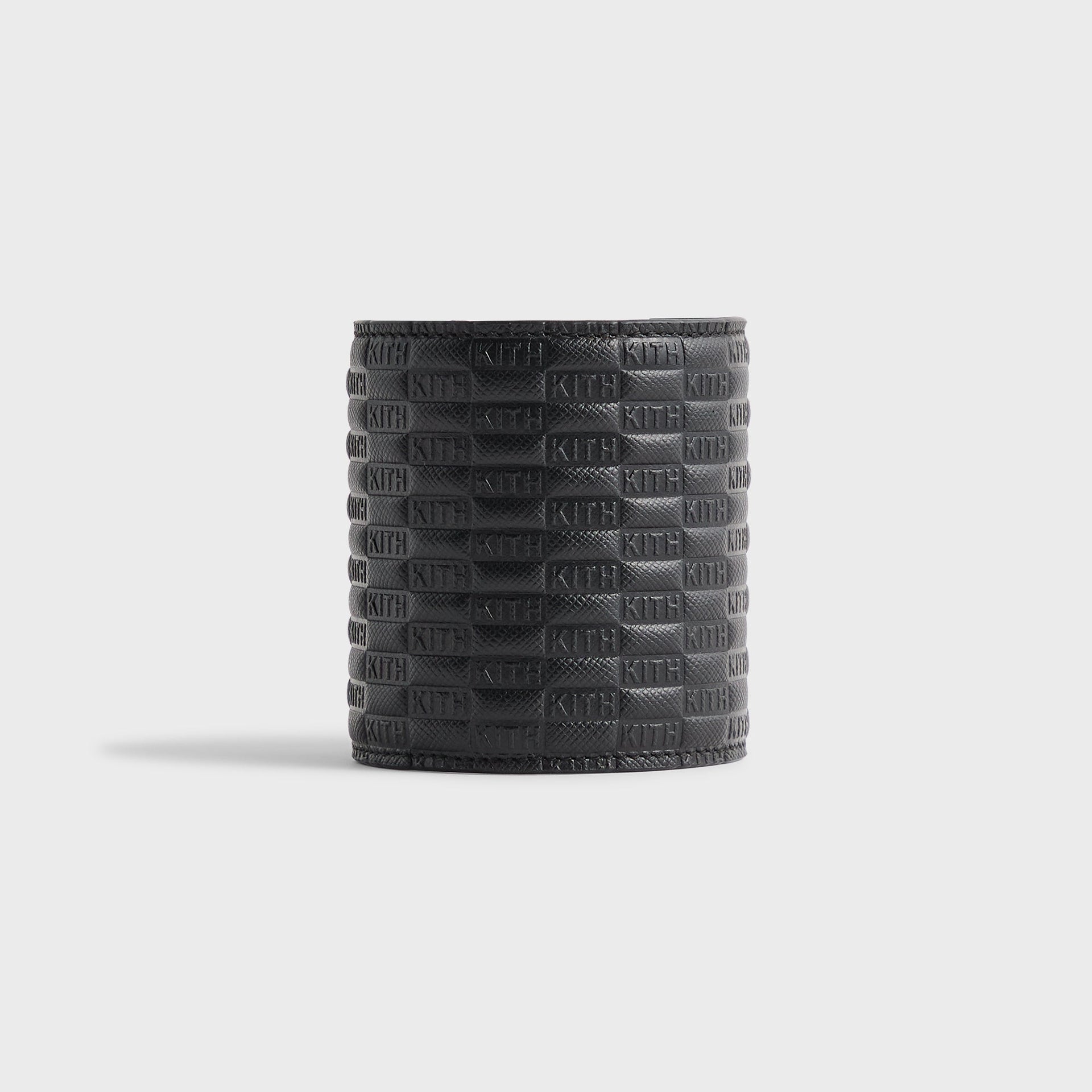 Kith Monogram Saffiano Leather Adjustable Candle Holder - Black - PH