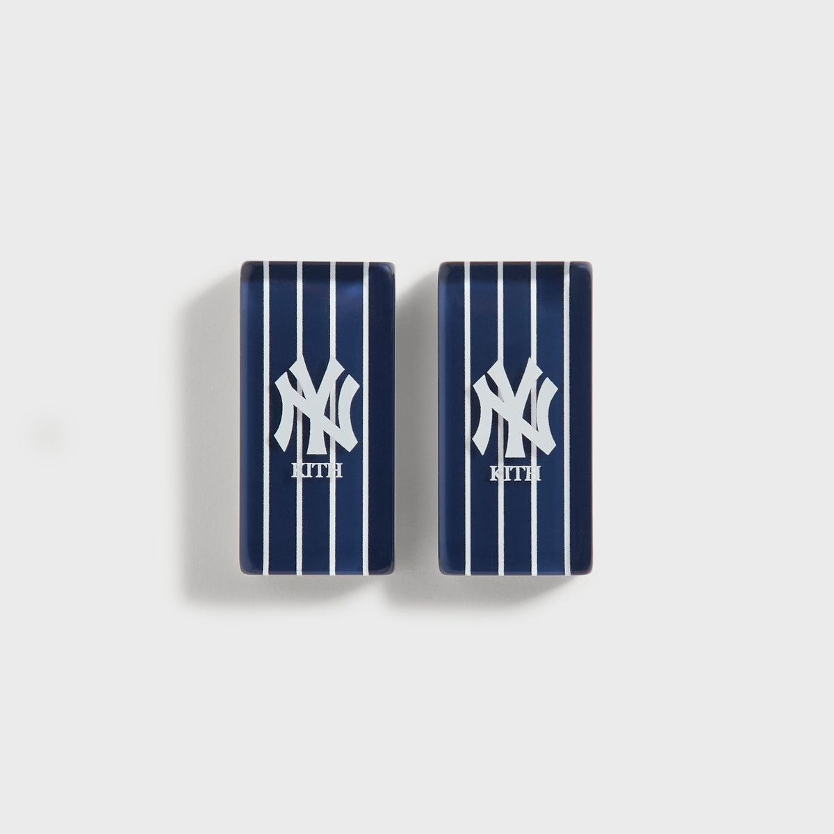 Full set of Kith x New York Yankees domino tiles arranged in a grid, showing pinstriped NY logo backs